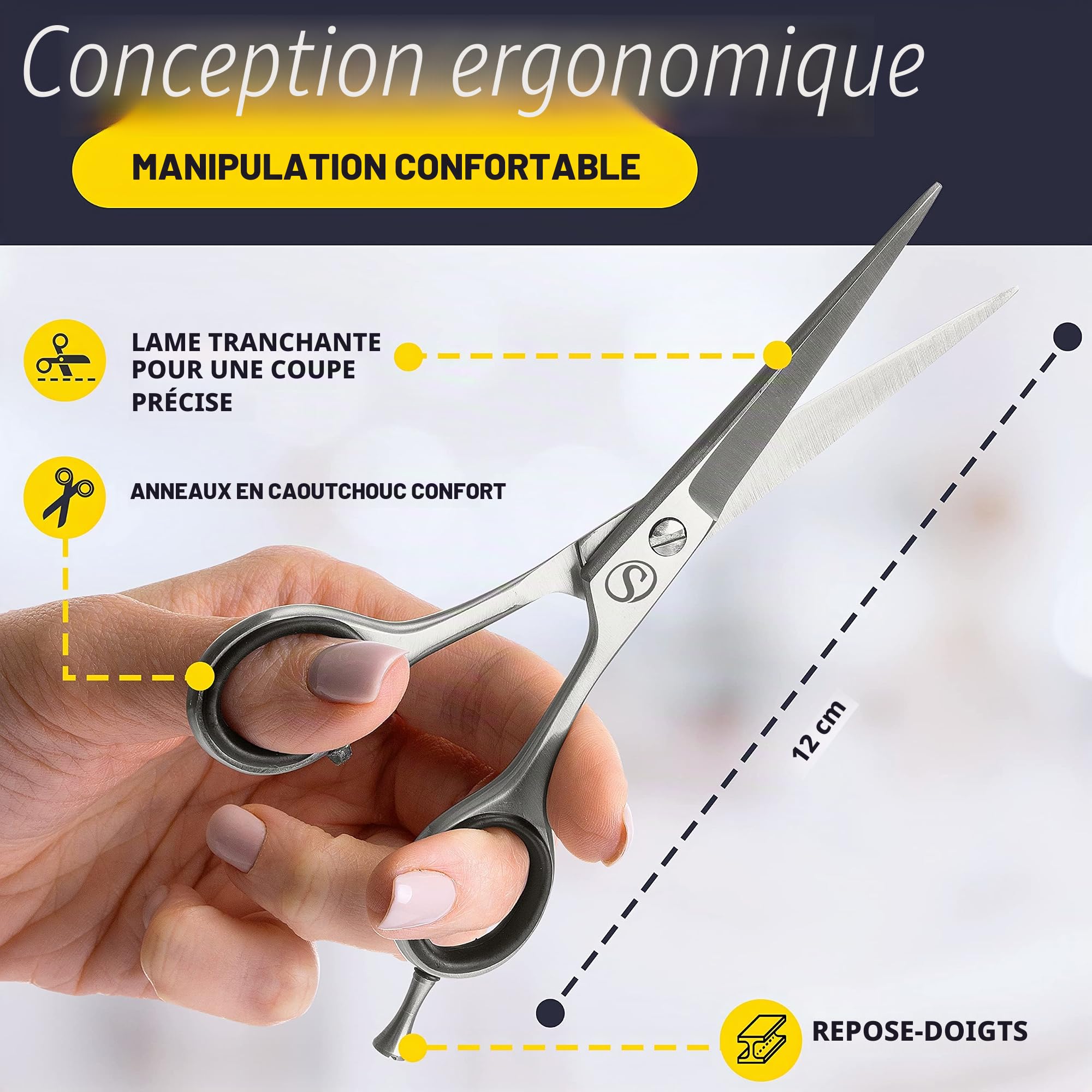 Ensemble de ciseaux à cheveux SCHMIEDWERK | Ciseaux de coiffure coupe nette et précise | Coupe de cheveux parfaite pour hommes et femmes | Ciseaux de coupe de cheveux professionnels avec étui (jeu de