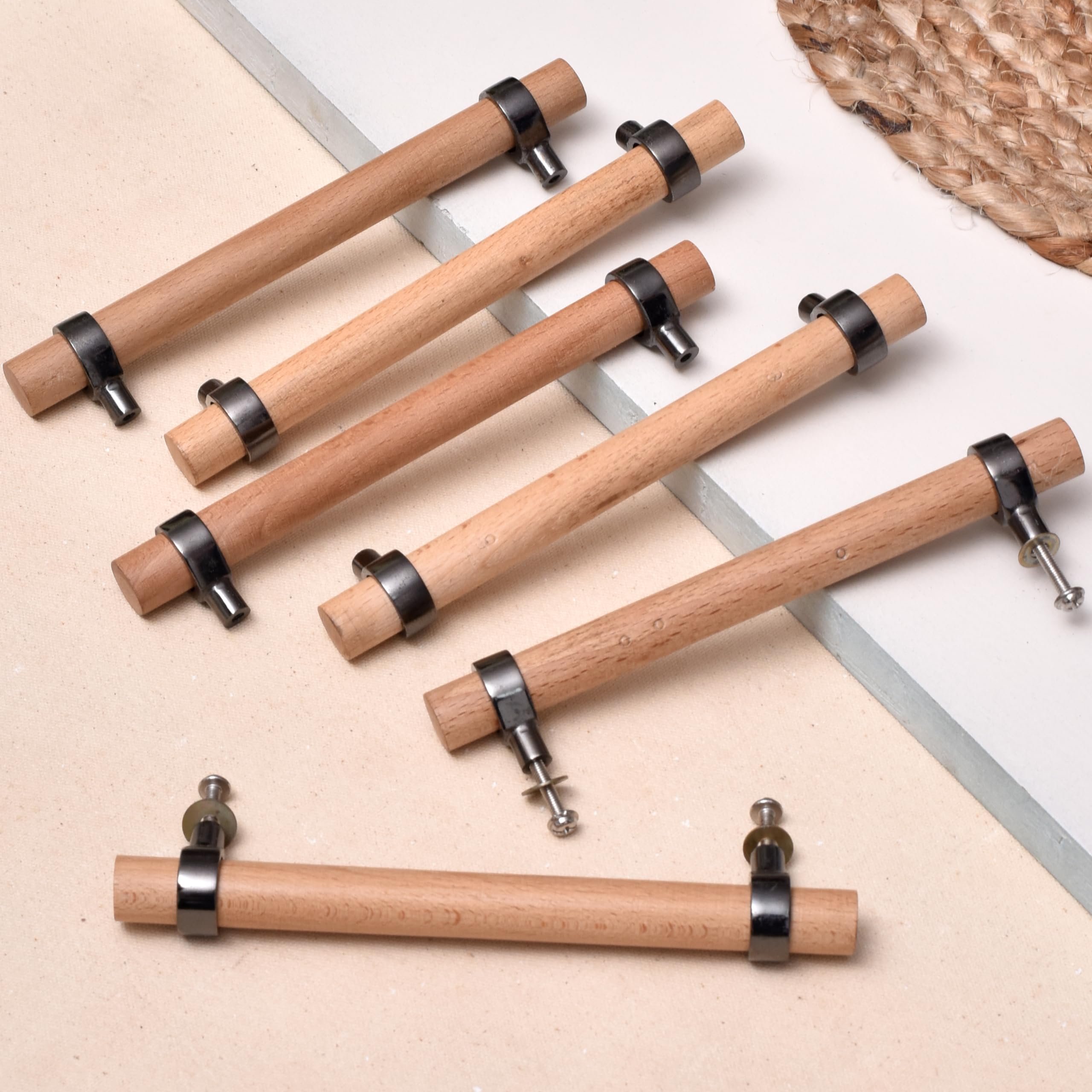 IndianShelf 6 Pieces Adjustable Drawer Pulls- Wood Cabinet Pulls- Adjustable Cabinet Handles- Unique Drawer Handles- Adjustable Hardware Pulls- Boho Dresser- T bar Door Pulls Handles (B0CSG4N918) Amazon Price History, Amazon Price Tracker