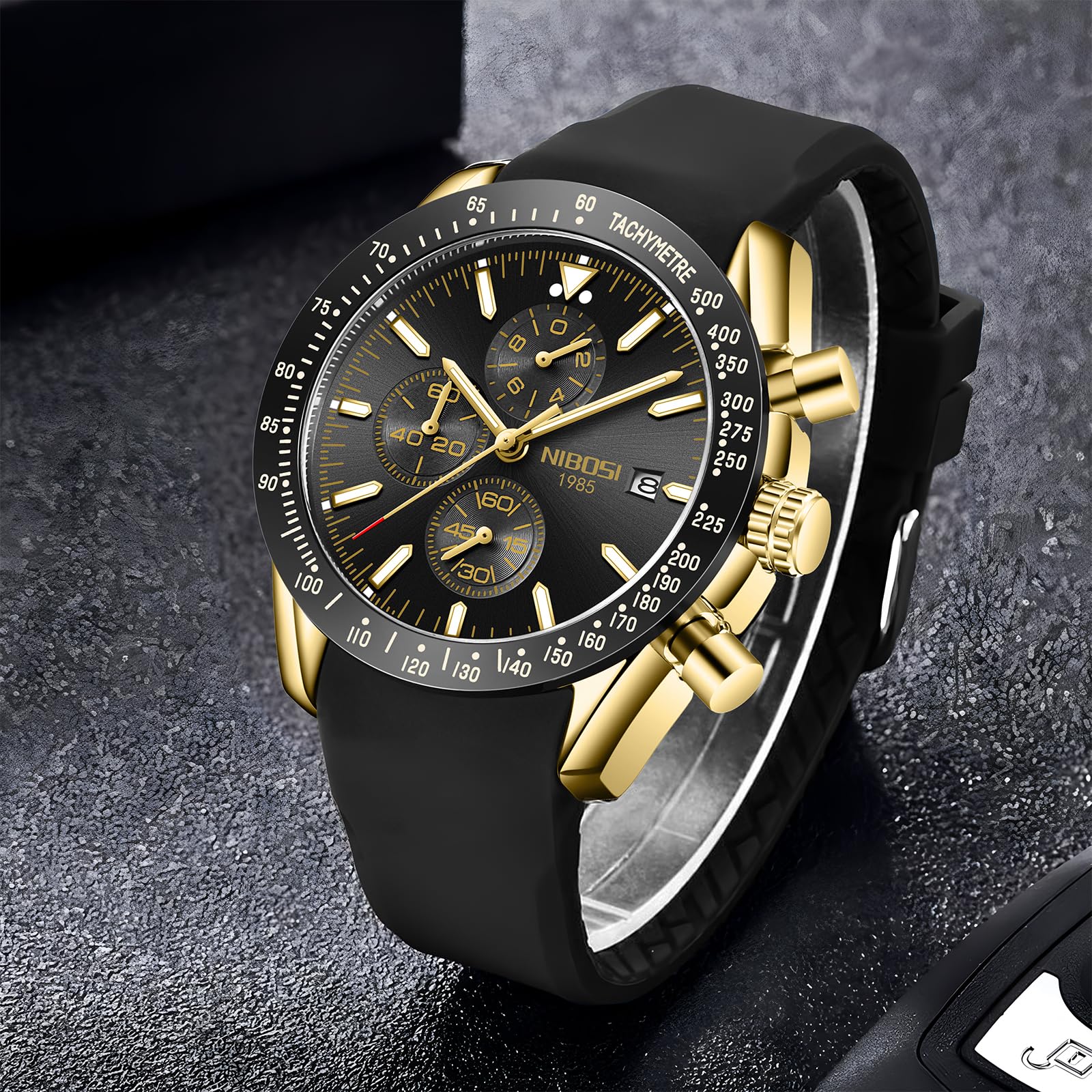 NIBOSI Relojes de Hombre analógicos de Cuarzo cronógrafo Resistente al Agua Fecha Luminosa Oro Rosa Plata Reloj de Pulsera Hombre Moda Casual Relojes para Hombres clásico Elegante Regalo Reloj de