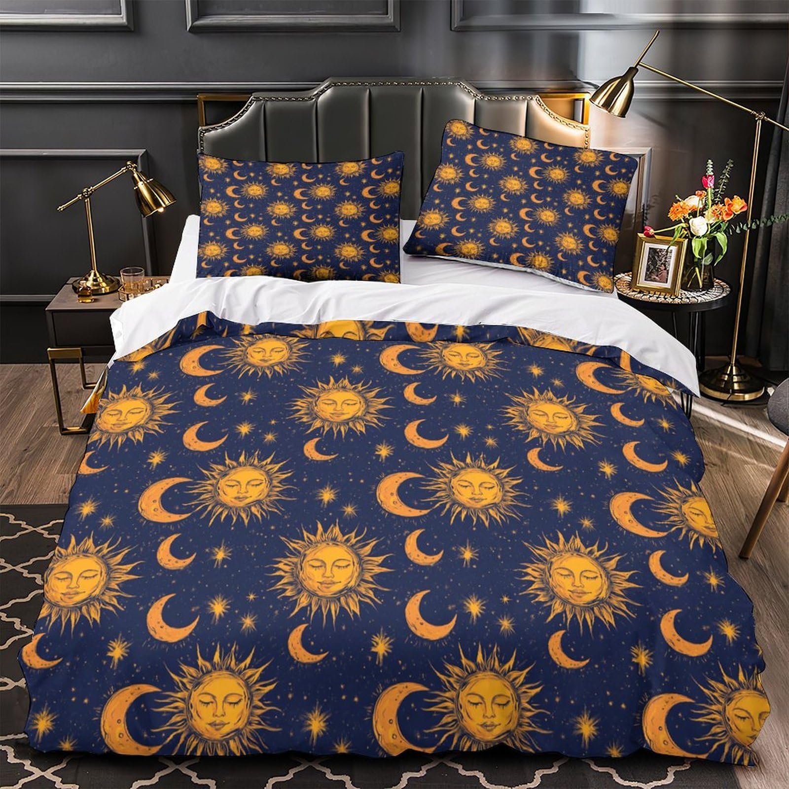 Housse de couette tigre blanc pour couple lit king size léger