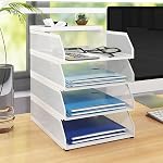 Natwind 3-Tier Stackable Metal Mesh Desk Paper Tray Organizer,Black | Desktop Accessories for Office Supplies, Letter Tray For Paper Storage ,File Document Holder For Home School Classroom