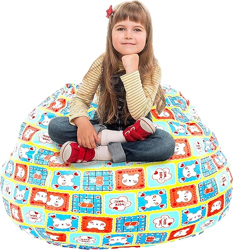 Funda para silla puff  Tela de poliéster, cremallera oculta, lavable, capacidad para 300 litros de espuma, juguetes de peluche, ropa de almohadas