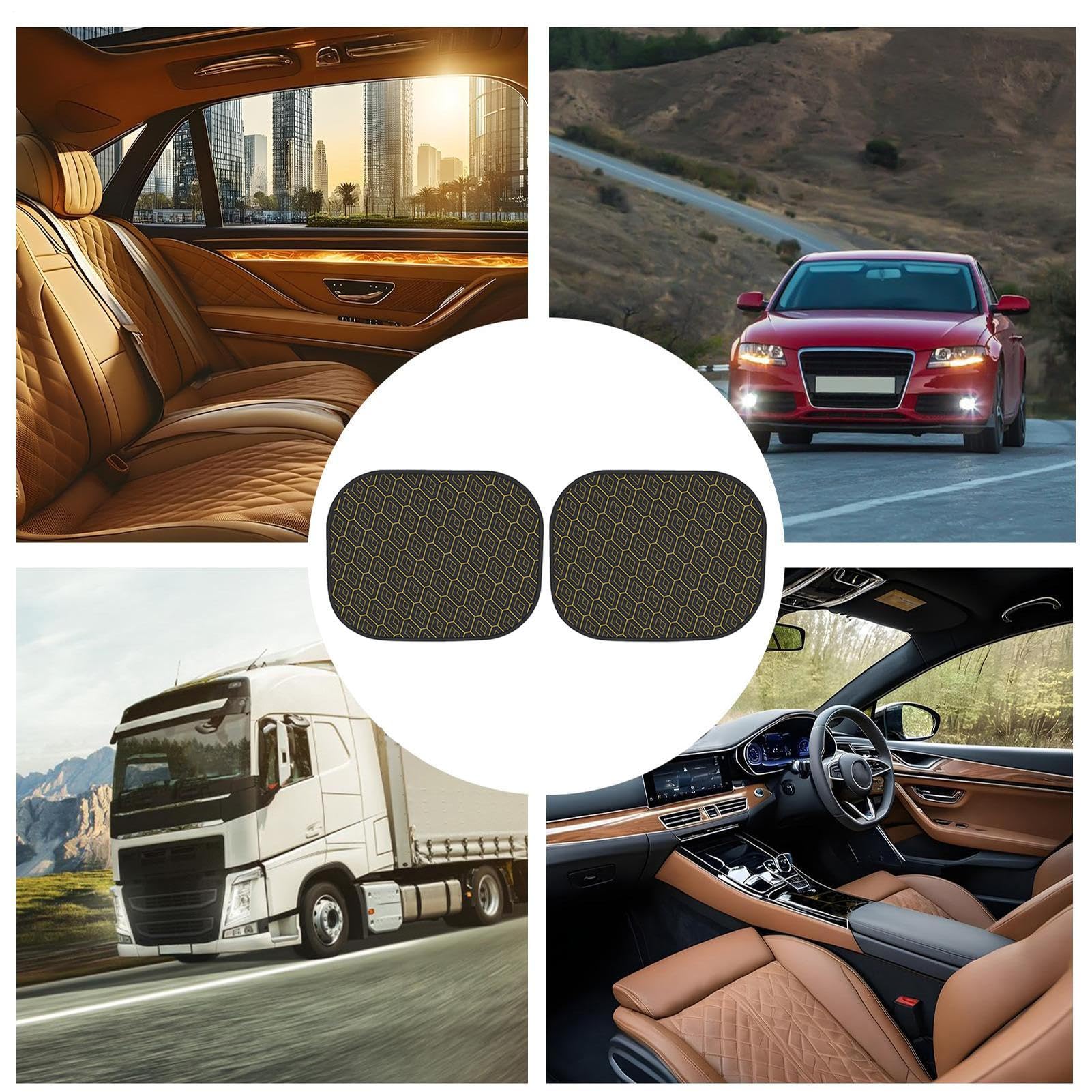 Window Sunshades, Window Shades, Static Cling Sun Protection Lightweight Design Reflective Surfaces Printed Side Easy Installation Reusable, Heat Cover for Vehicles