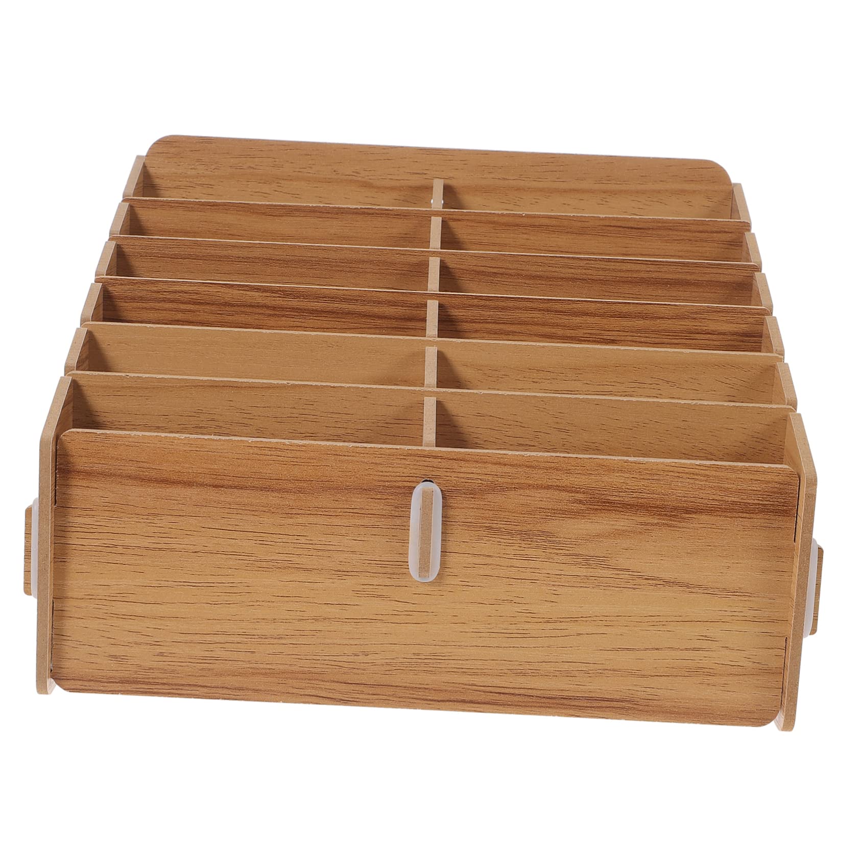 Caja de Madera Tapa para Almacenamiento de Cartas de Juego y Objetos Pequeños, Diseño Portátil Capacidad Grande y Estructura Multi-grid para Fácil Transporte