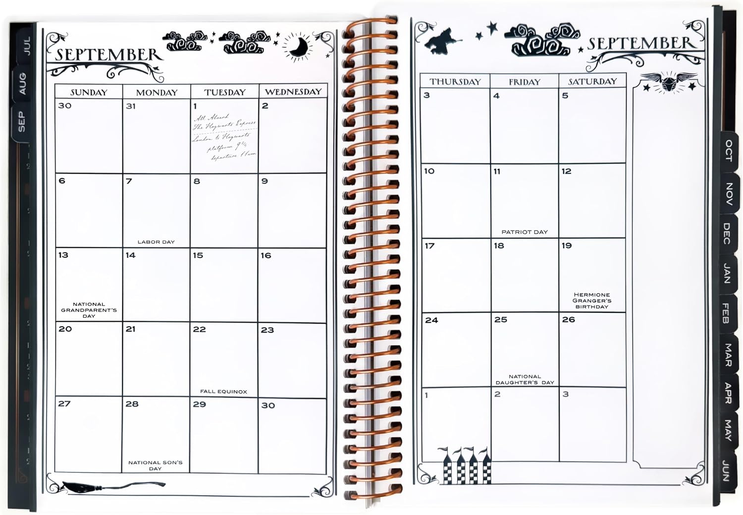 ConQuest Journals Harry Potter 2026-2027 Hogwarts Academic Agenda, July - June, 8.5'' x 6.5'', Spiral-Bound, Weekly/Monthly Calendar Planner Pages, Sticker Sheets, School Supplies, Officially Licensed