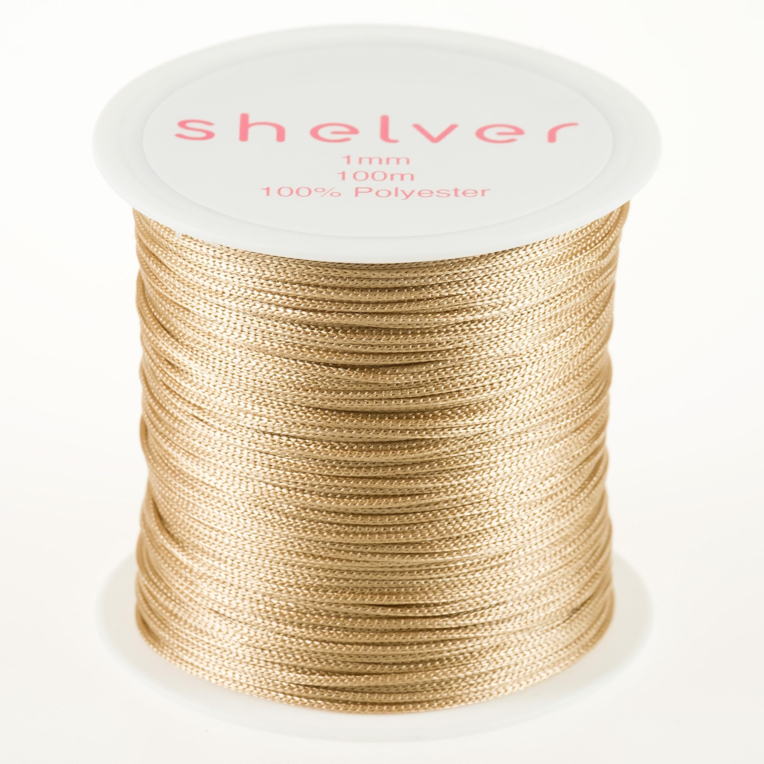 Shelver Multicolor 1Mm String X 100M, Nylon Cord, Available In 26 Colours, Bracelet Making, Other Crafts (Beige)