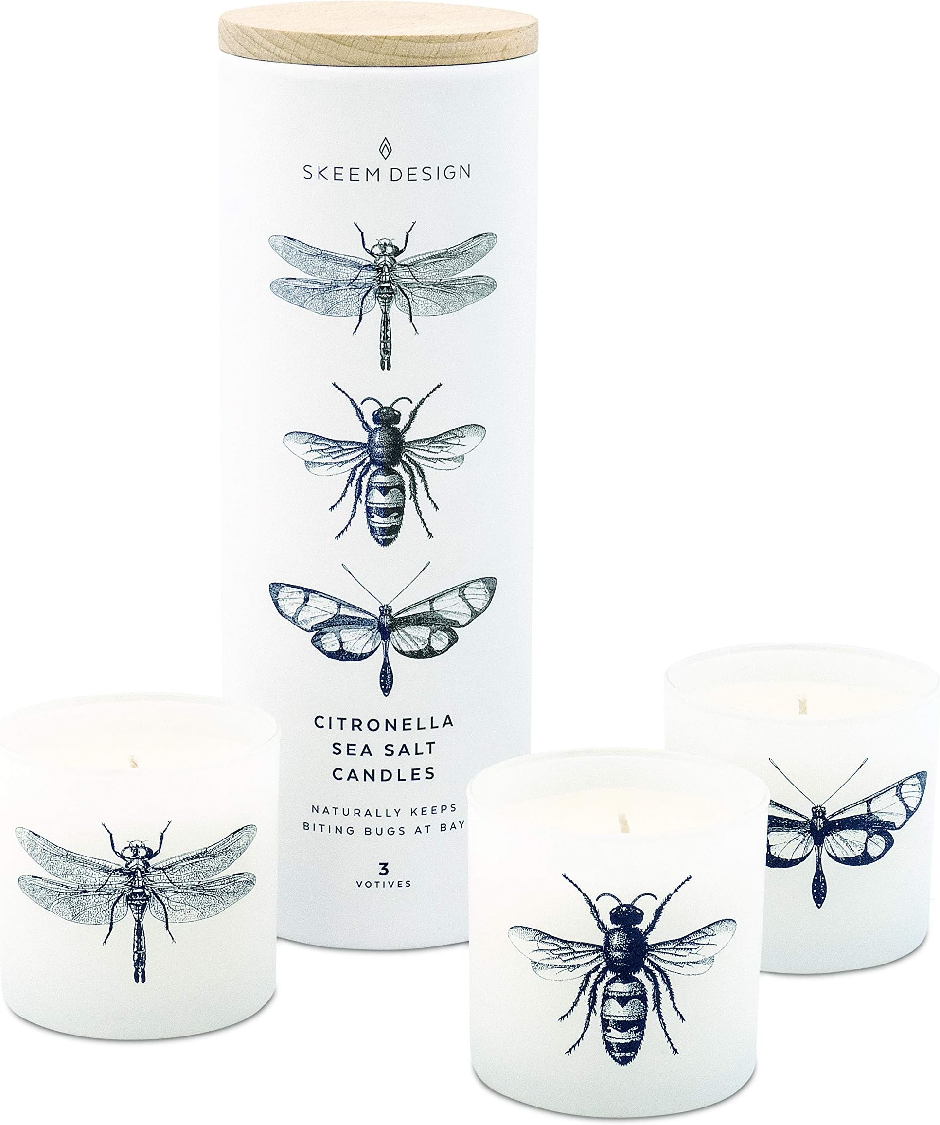 Skeem DesignSea Salt Citronella Votive - Set 3X Votive Candles - 50 Hour Burn Time