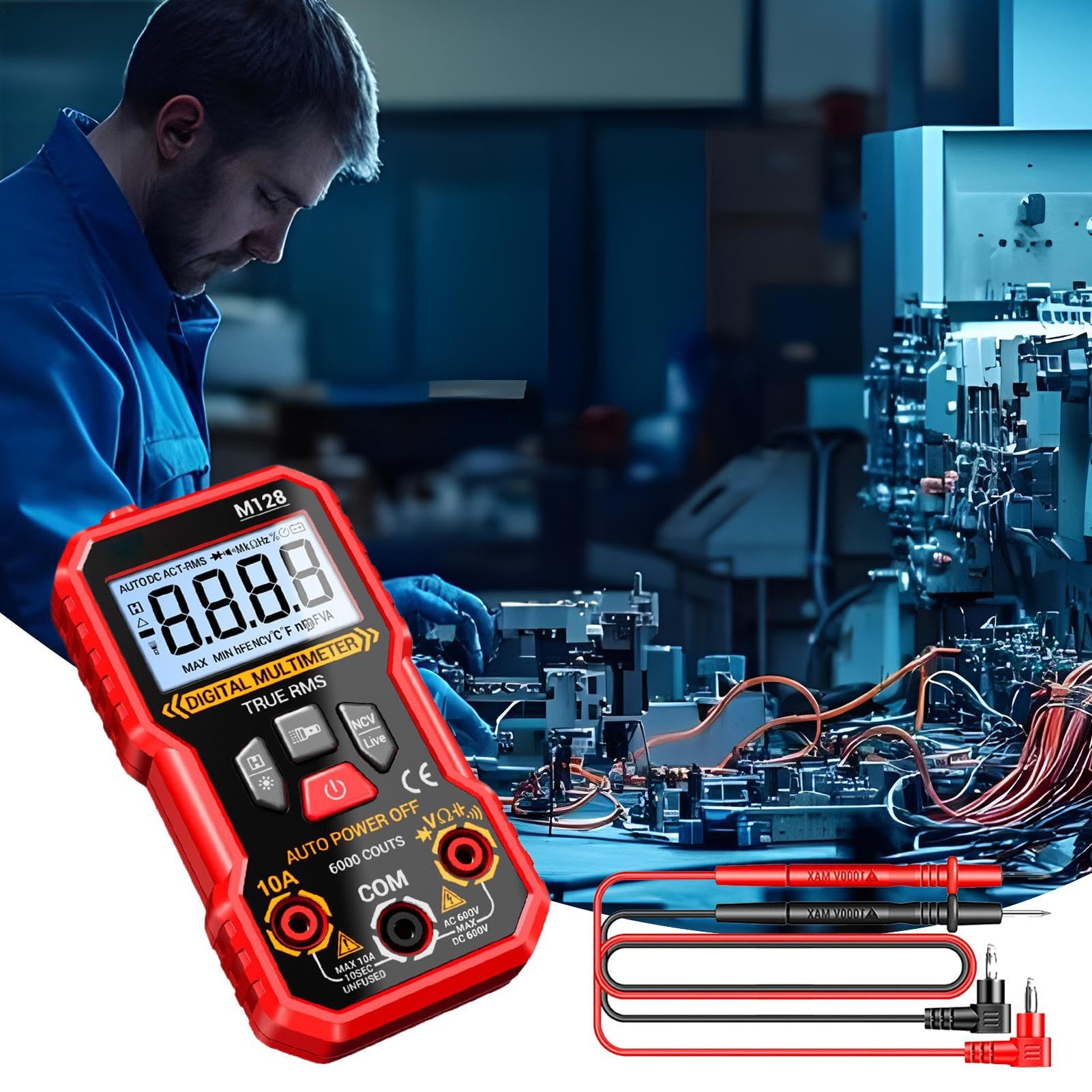 Multimetr Tester - Inteligentny Tester Napięcia 6000 Pomiarów | Narzędzie Pomiarowe do Obwodów Elektrycznych Diagnostyki Baterii Przemysłowych