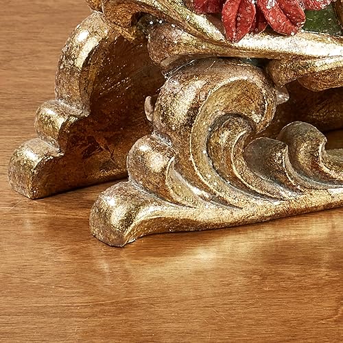 Miniatura 5 de Touch of Class Mesa de trineo de Papá Noel, decoración de resina dorada de 15.5 pulgadas de ancho x 7 pulgadas de profundidad x 10.5 pulgadas de