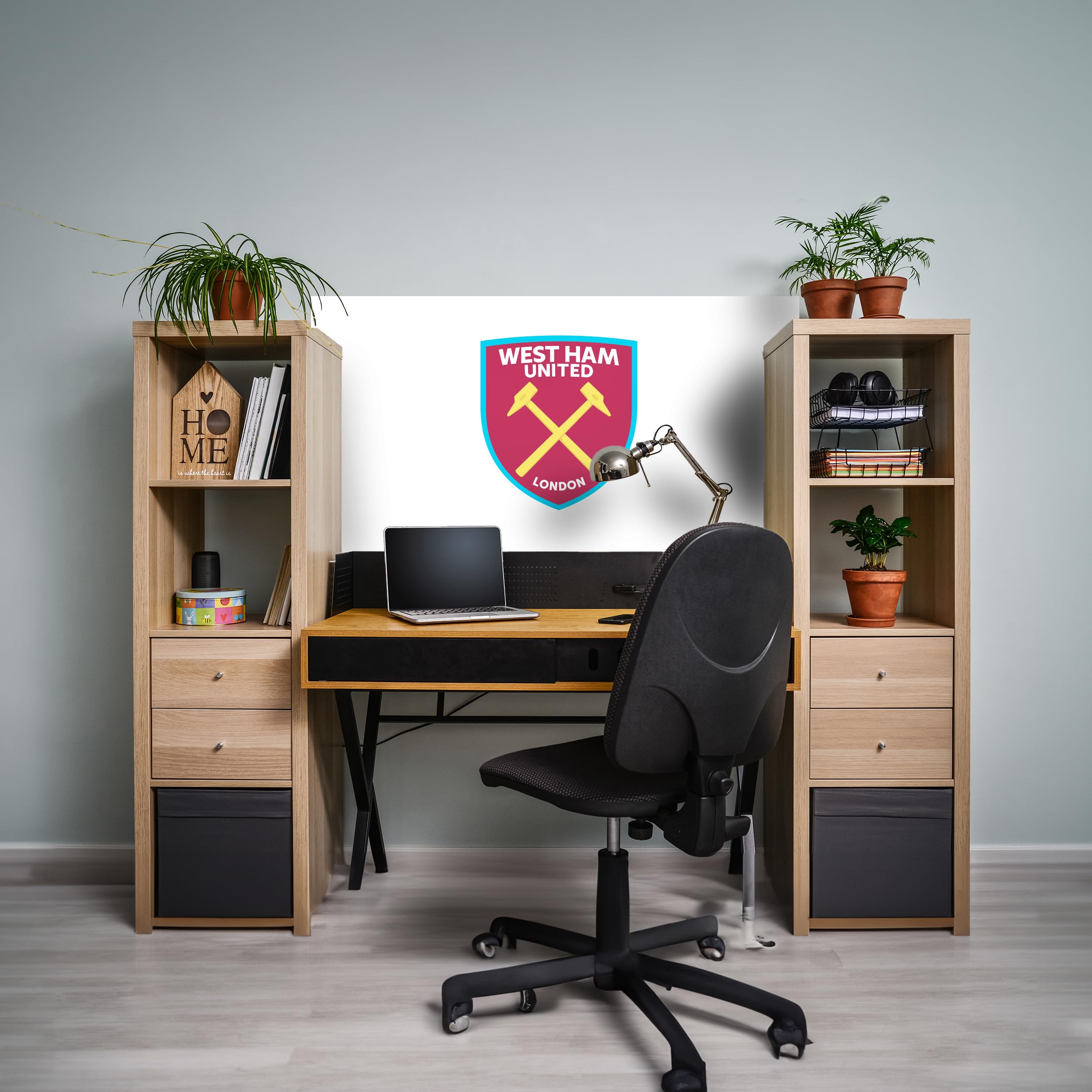 Licensed Decor West Ham United FC Vinyl Wall Stickers - Large (130cm (w) x 80cm (h) - Colour Crest on White - Image 3