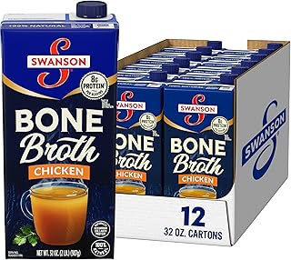SWANSON S Chicken Bone Broth, 32 Ounce Resealable Carton (Pack of 12)