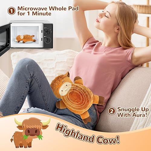 Vista 62 de Almohadilla térmica para microondas para aliviar el dolor, almohadillas térmicas para microondas de 17 x 9 pulgadas para calambres, dolor