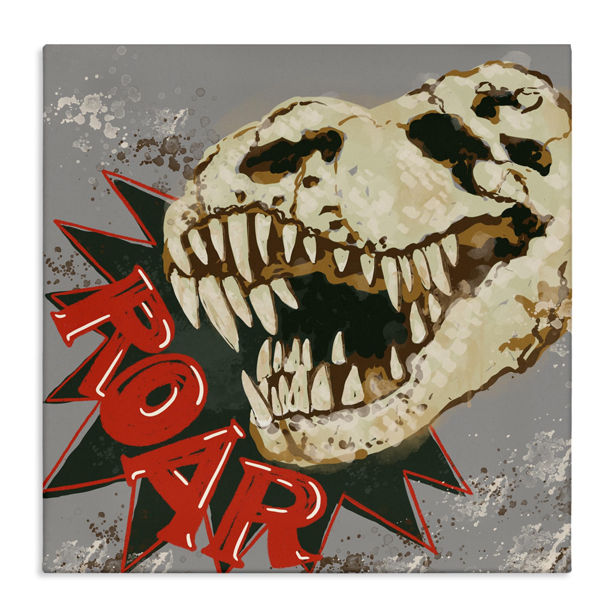 Stupell Industries Unframed 'Roar Dinosaur Skull'| Canvas Art