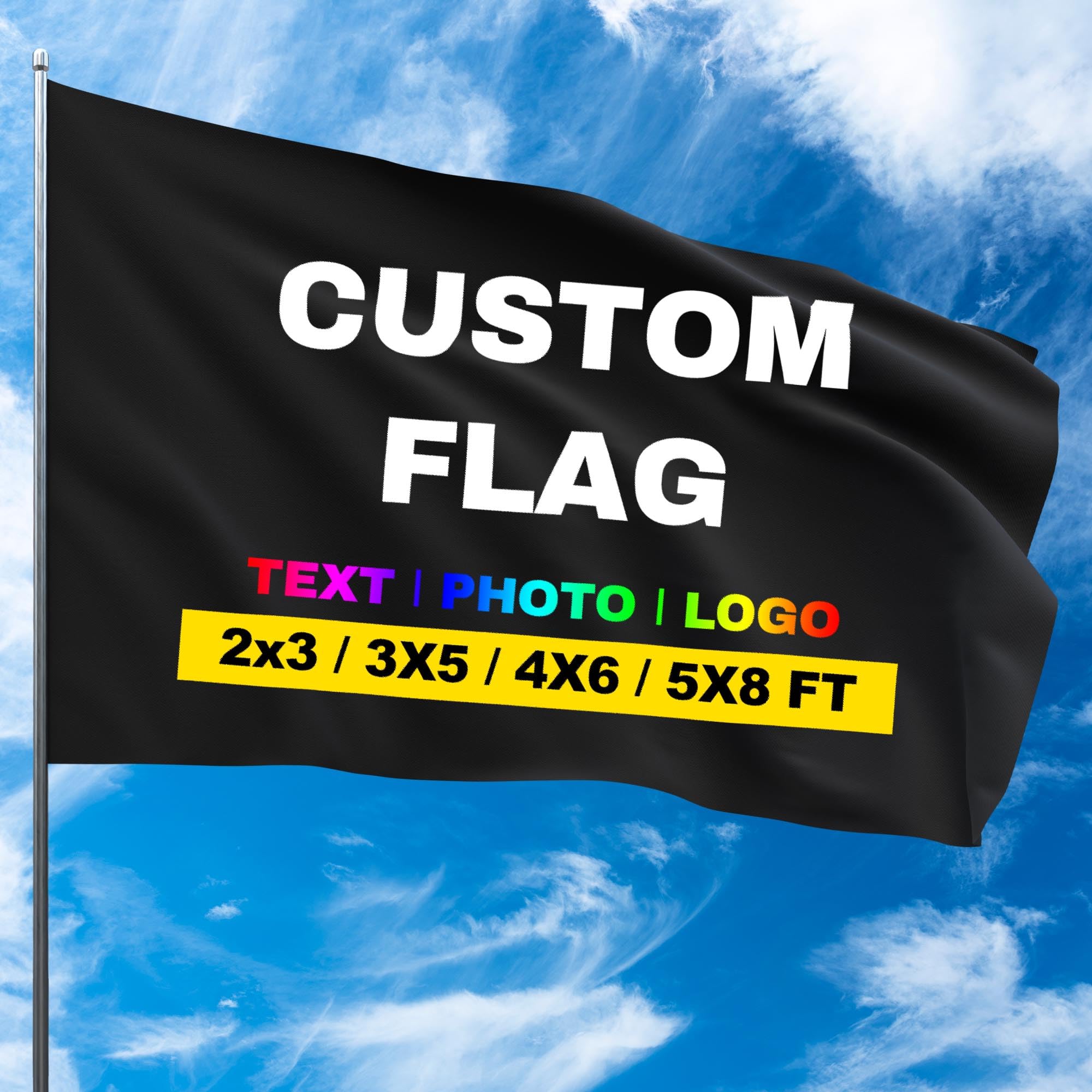 Emoragifou Custom Flag Add Photo Text, Customizable Flag Banner Tapestry For Indoor Outdoor Room Dormitory Wall Decoration Gift
