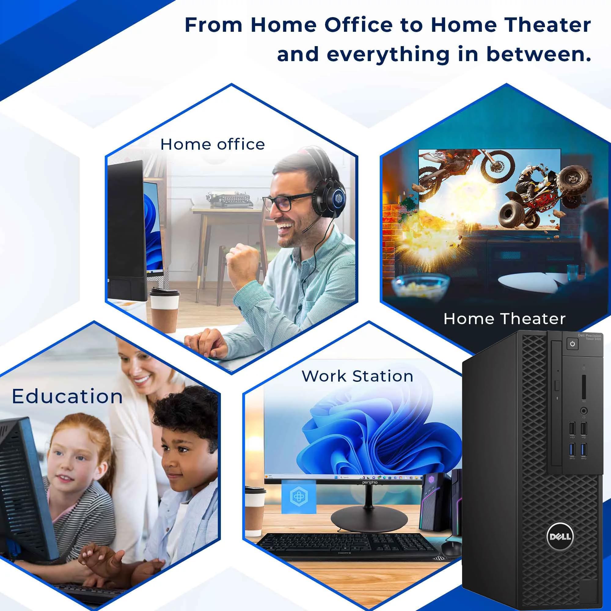 Dell Precision 3420 SFF komputer stacjonarny, Intel Xeon E3-1240 V5, 8 GB RAM, 256 GB SSD, WiFi, Bluetooth, klawiatura US QWERTY, Windows 11 Pro (odnowiony)