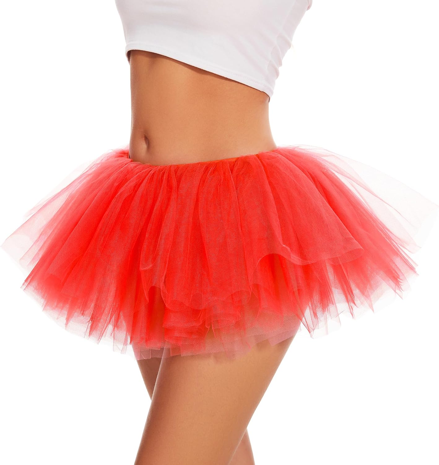 Tutu for Women Adults 5 Layered Tutu Tulle Skirt Tutus for Women Girls Teens 80s Tutu Halloween Costume - Image 2