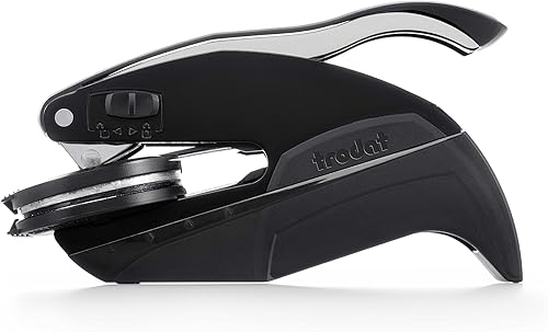 Grabador de sello notario ideal cromado negro | Alaska