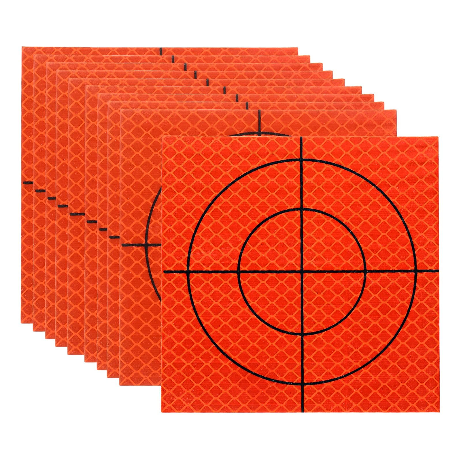 PATIKIL Survey Reflector Target (100x100mm, Red)(10 Pcs) Self-Adhesive Reflective Sheet Surveying Target Mark Tape, Suit for Total Stations/Ship Inspection/Tunnel Measure