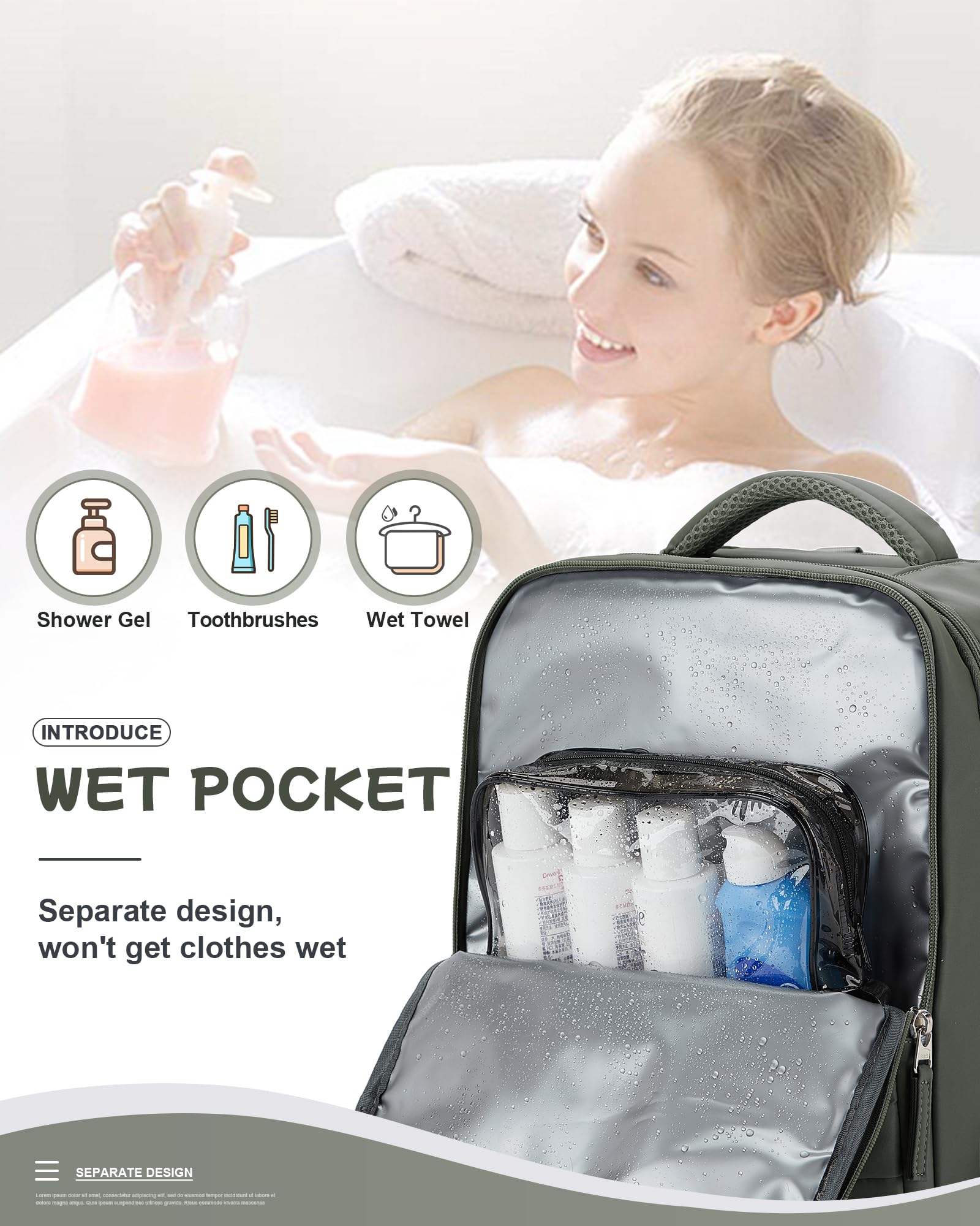 Sac à dos de voyage pour femme, sac à dos léger pour homme, randonnée, étanche, sac de gym