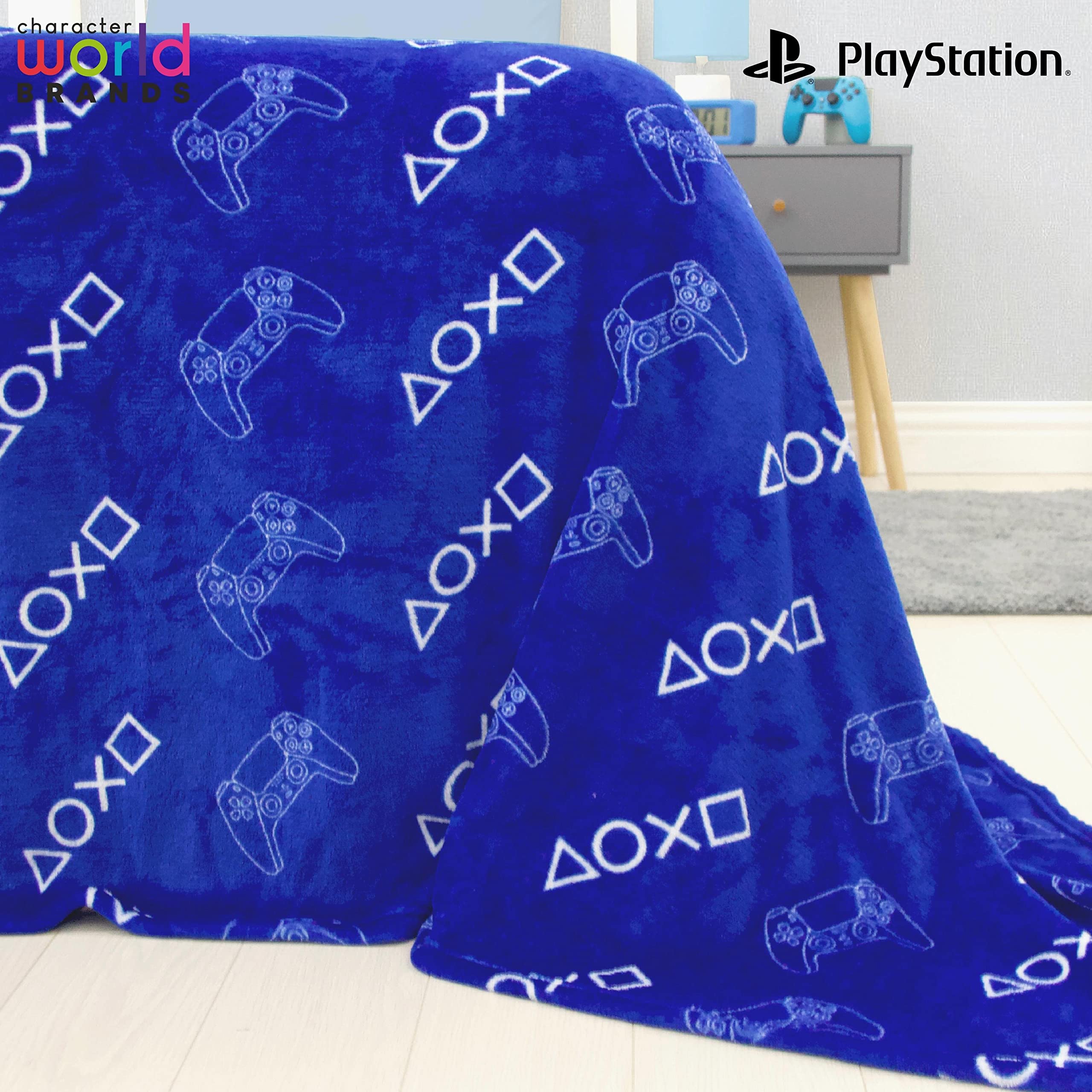 GAMER Fleece deken - officiële gelicentieerde ontwerpen - super zachte beddendeken - 100 x 150 cm (blauw GAMER Fleece deken - officiële gelicentieerde ontwerpen - super zachte beddendeken - 100 x 150 cm (blauw