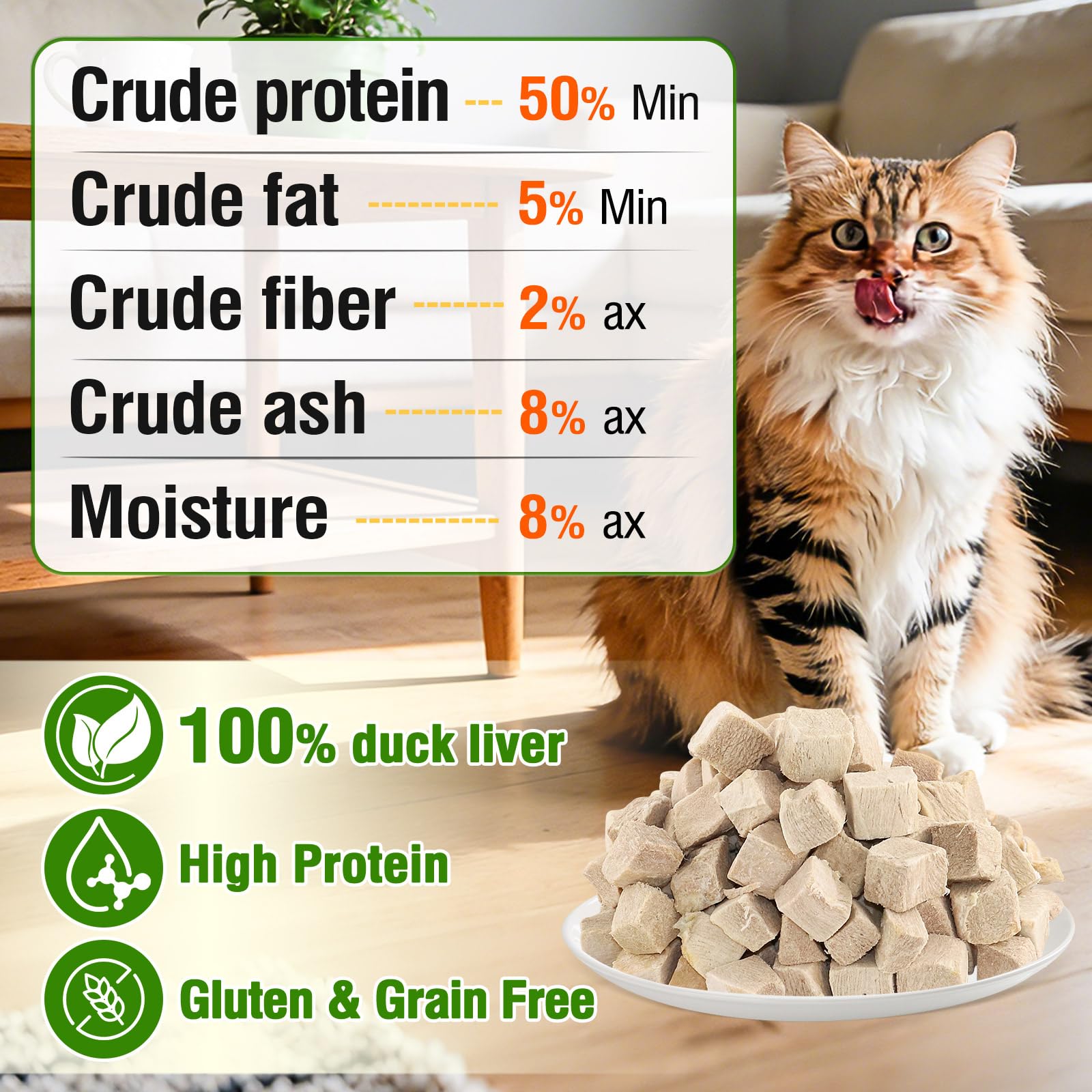 Friandises Lyophilisées pour Chats, Friandises Lyophilisées au Canard pour Chiens et Chats, 100% Magret de Canard, Riche en Protéines, sans Gluten ni Céréales (80g)