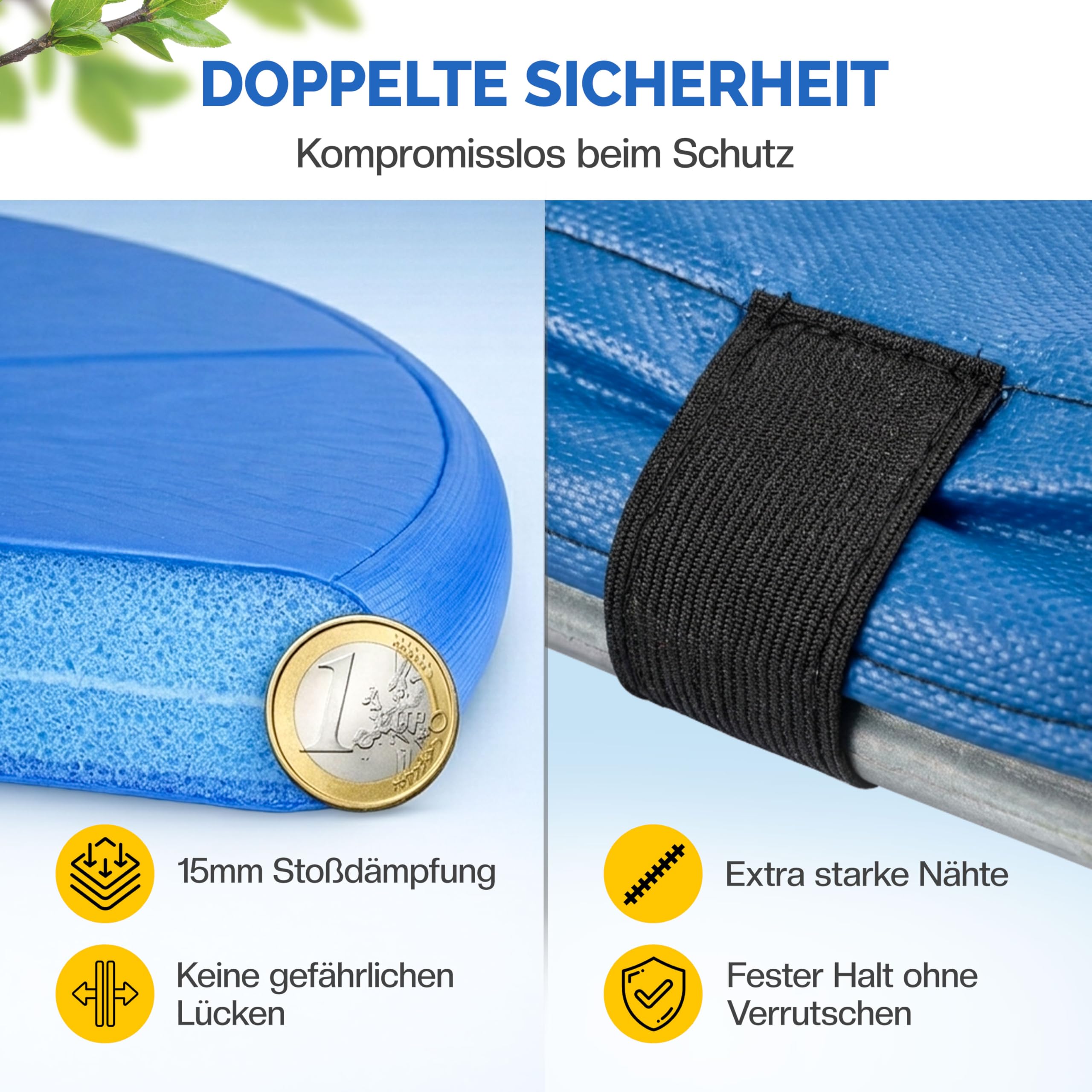 Monzana® Trampolin Randabdeckung Ø 183 244 305 366 427cm 30cm breit 100% UV-beständig reißfest wetterbeständig universell Federabdeckung Randschutz