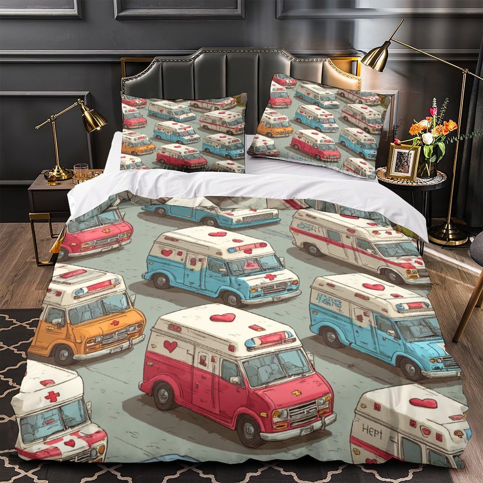 Parure de Lit Alpaga 200x200 en Microfibre Haute Qualité avec Housse de Couette Imprimée en 3D