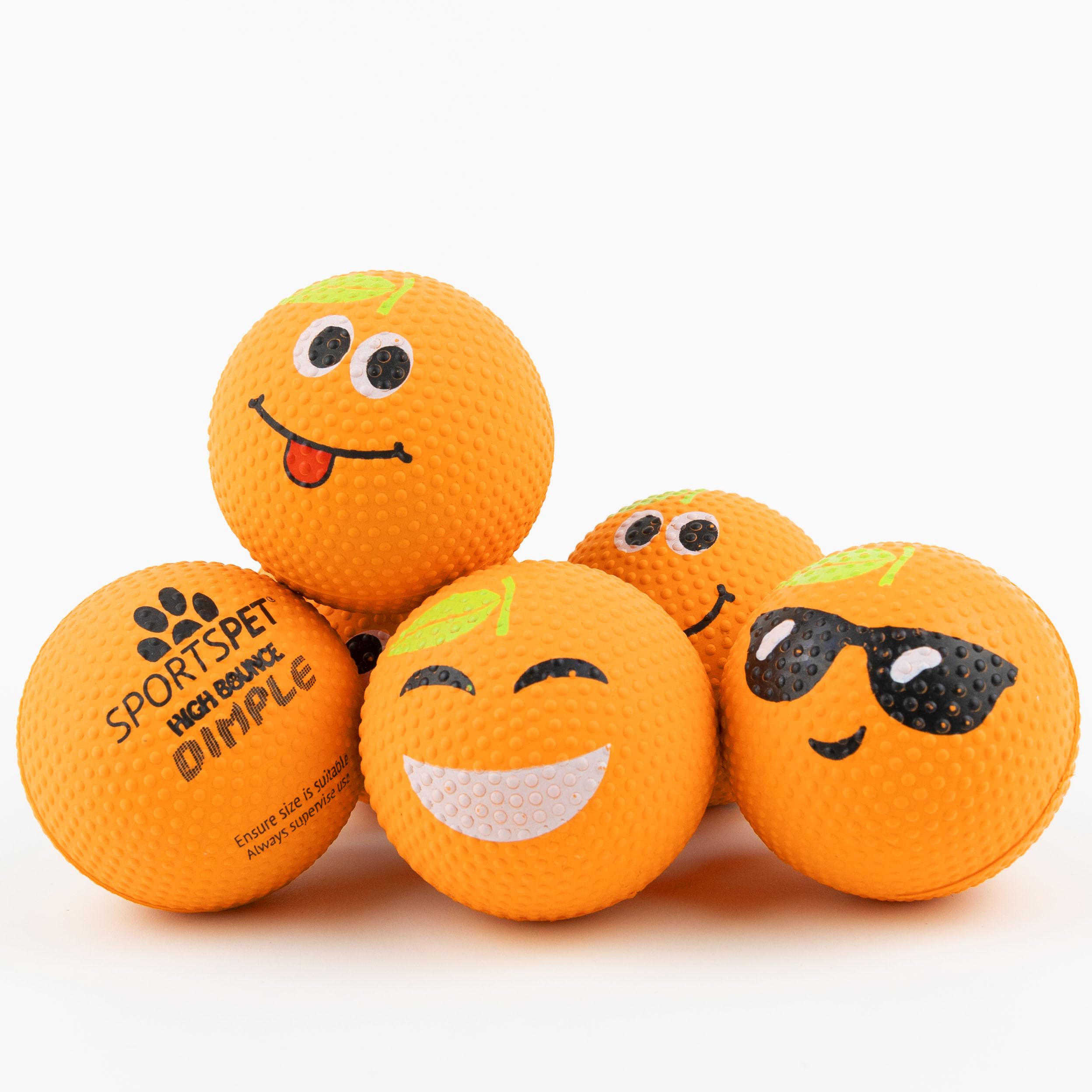 SPORTSPET High Bounce Dog Balls Scented Mandarin Dimple Edition, Fun Fetch Toy for Dogs Durable Dog Ball for Chew & Play - Image 3