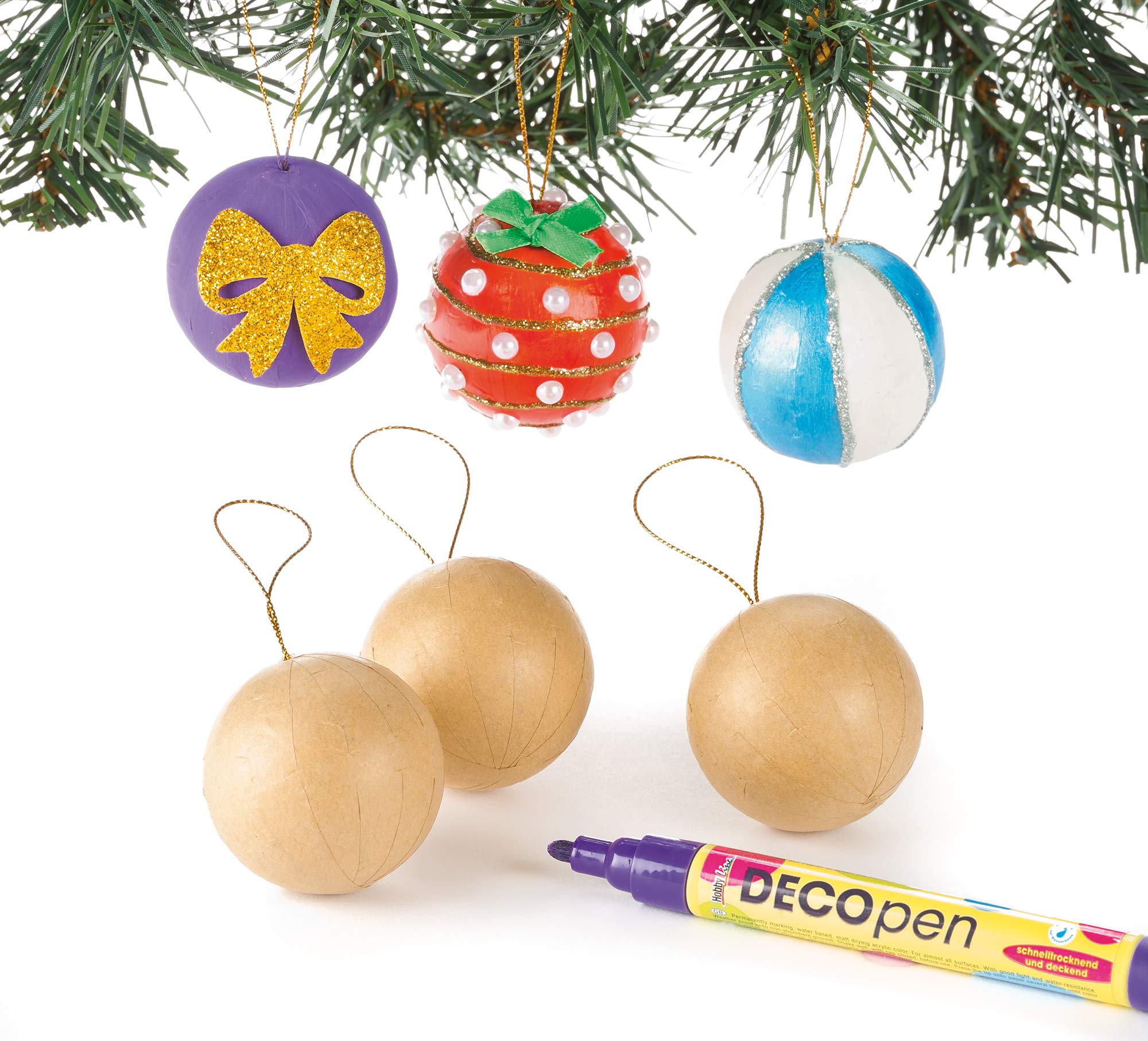 Baker Ross Kits de Boules en étoiles père Noël et Lutin (Paquet de 6) - Loisirs créatifs de Noël pour Enfants AT164