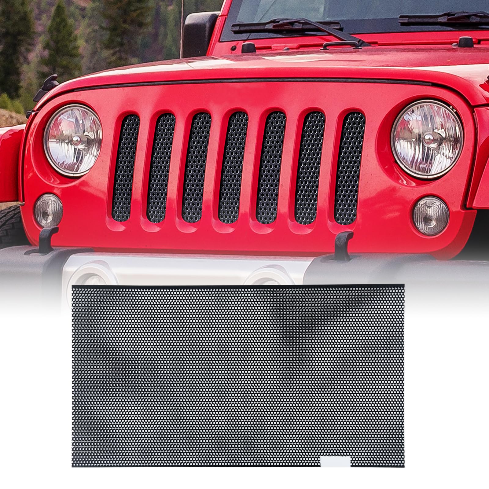 Amazon.co.jp: AggAuto グリルメッシュ Jeep Wrangler JK JKU 2007