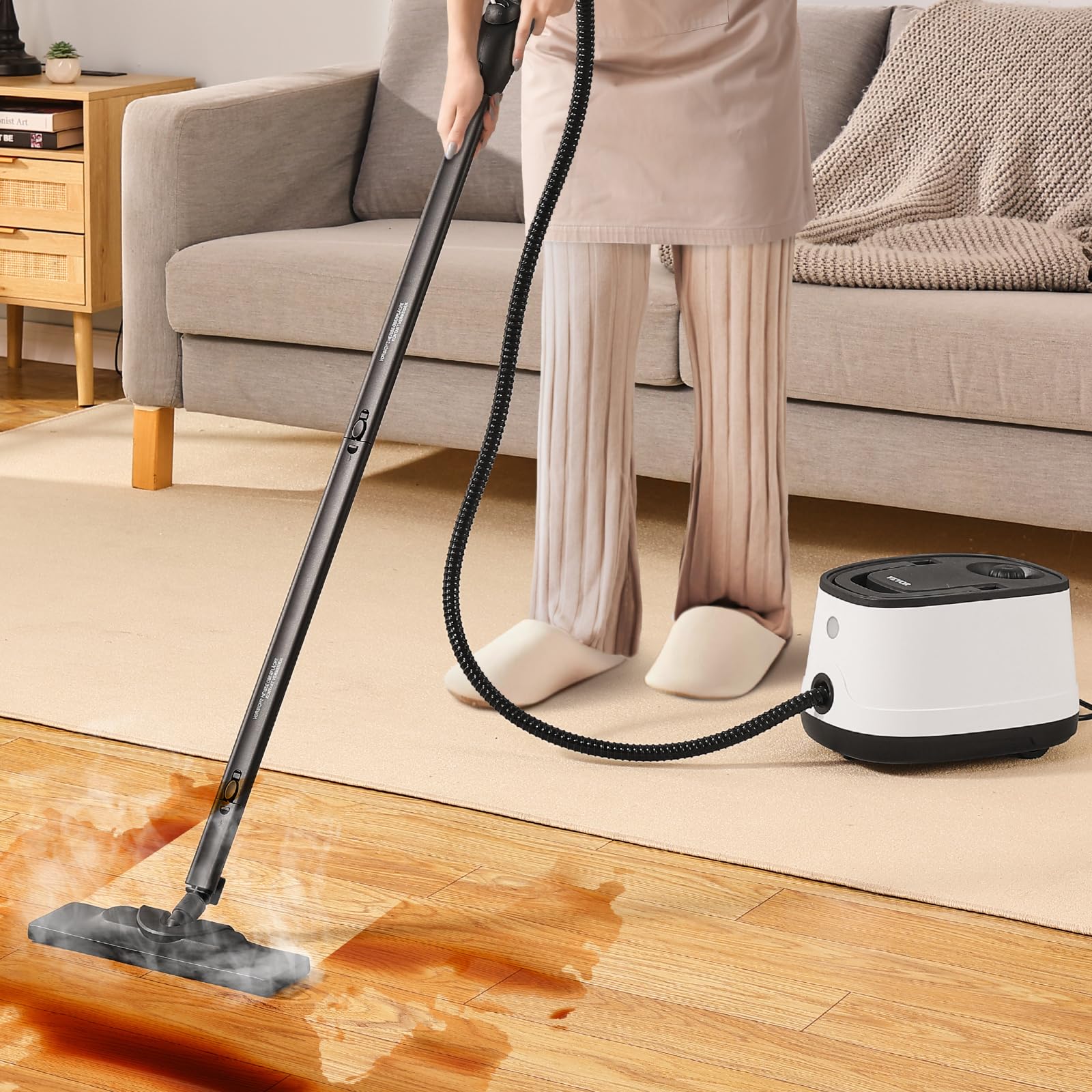 VEVOR Nettoyeur Vapeur Multifonction, Nettoyeur à la Vapeur avec 27 Accessoires, Cordon d'Alimentation Extra-long, Réservoir de 1,5 L et Poignée Portable, pour Coulis, Carrelage, Sols, Maison