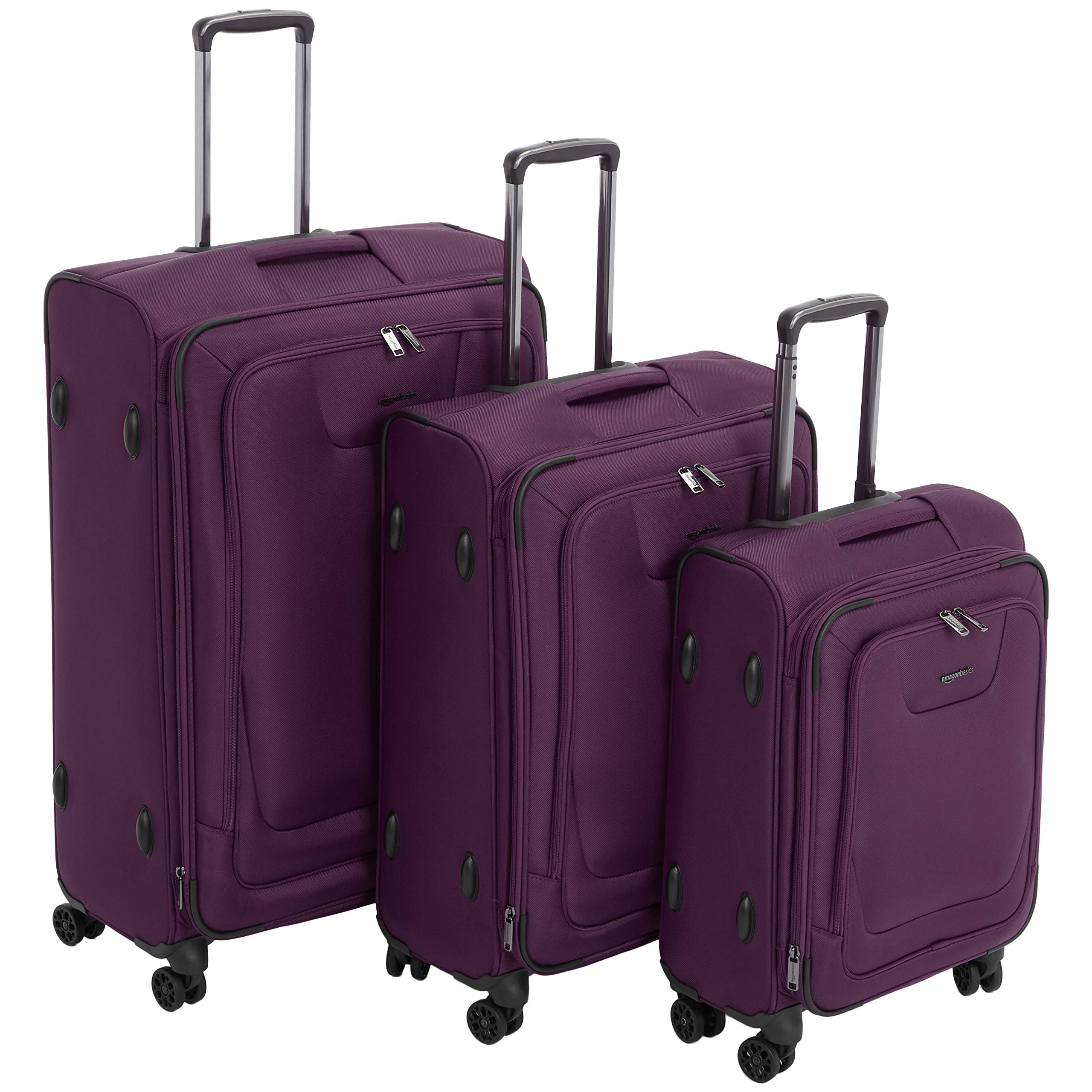 Buy Amazon Basics 3 Piece Expandable Softside Spinner Luggage Suitcase