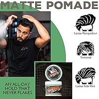 Vista 5 de Suavecito Pomade Matte (No Shine) Formula 4 oz, 1 Pack - Medium Hold Hair Pomade For Men - Matte Hair Paste For Natural Texture Hairstyles