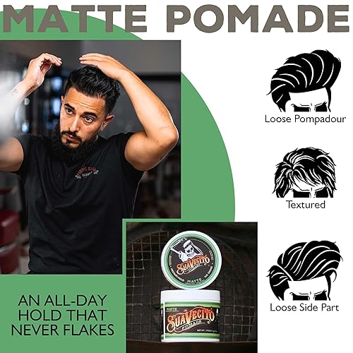 Miniatura 5 de Suavecito Pomade Matte (No Shine) Formula 4 oz, 1 Pack - Medium Hold Hair Pomade For Men - Matte Hair Paste For Natural Texture Hairstyles
