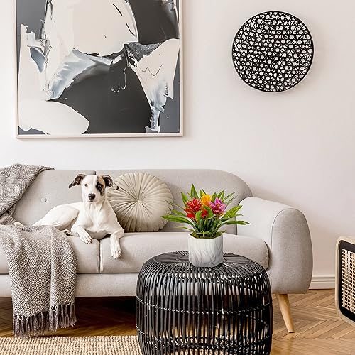 Miniatura 2 de Nearly Natural Planta artificial de bromelia en jarrón con acabado de mármol