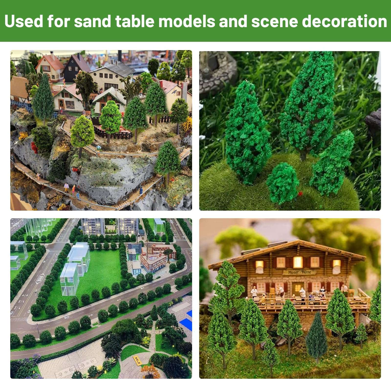 HSMHLYYB 50pcs Miniature Trees, Railway Trees, Diorama, Trees, Architecture, Trees, Model Making, Landscaping, Mixed Forest for DIY - Image 3