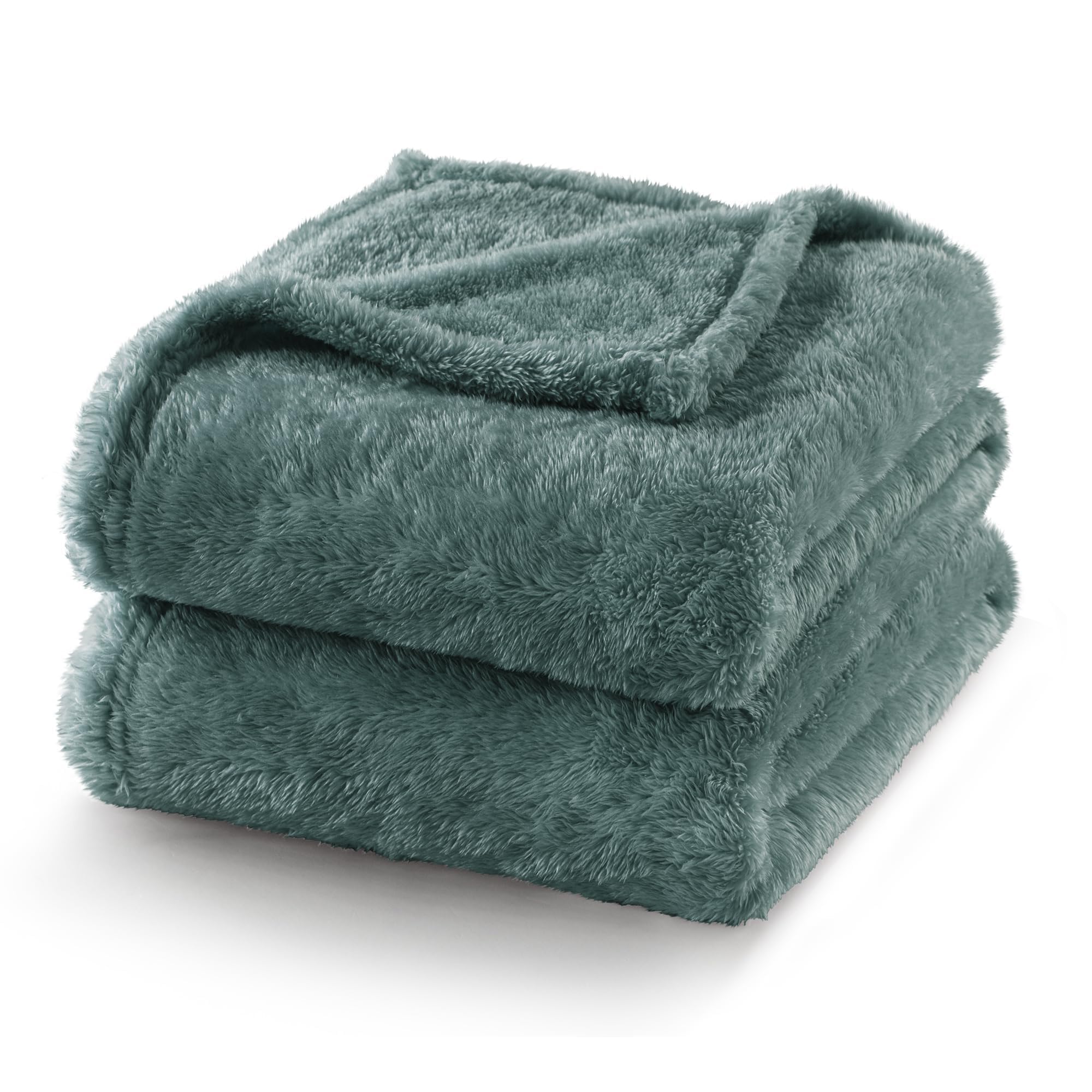 Exclusivo Mezcla Fuzzy Plush Fleece Bed Blanket Twin XL Size, Celadon | 90x66 Inches, Super Soft and Cozy Bed Blanket, Fluffy Blanket for Bed, College Dorm Room Essentials, All Season