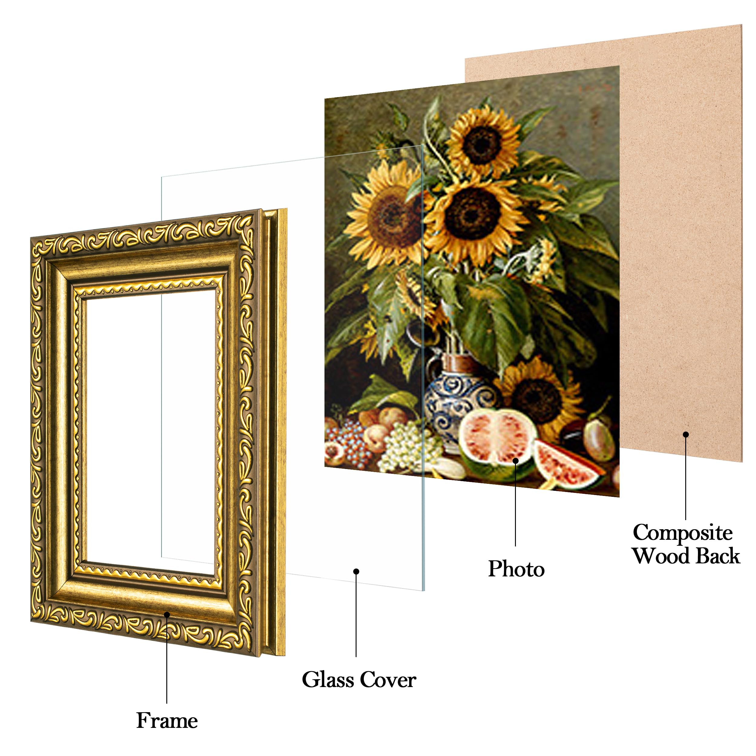 A gold frame with flowers on it | Premium AI-generated image