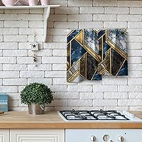 Vista 8 de Juego de 2 toallas de mano de mármol azul, con líneas agrietadas doradas, toallas de baño finas y absorbentes para gimnasio, yoga, spa, decoración