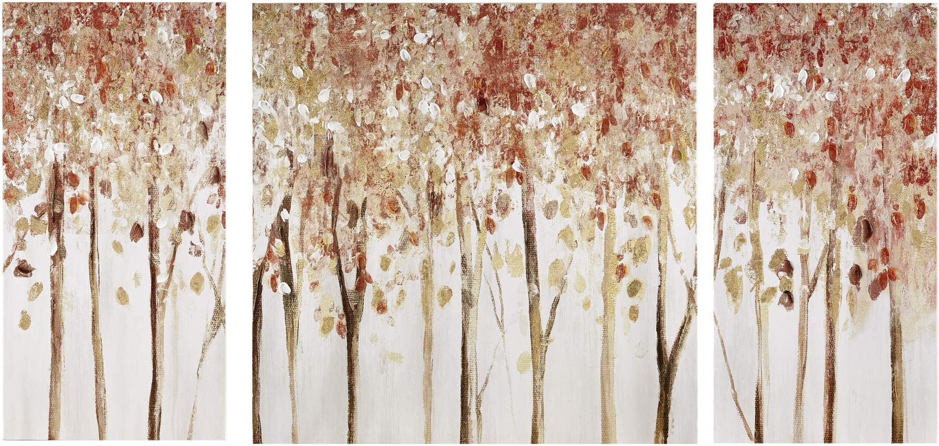 Madison Park Wall Art Living Room Décor - Scenery Triptych Canvas Home Accent Modern Dining Bathroom Decoration, Ready to Hang Painting for Bedroom, Multi-Sizes, Autumn Forest 3 Piece