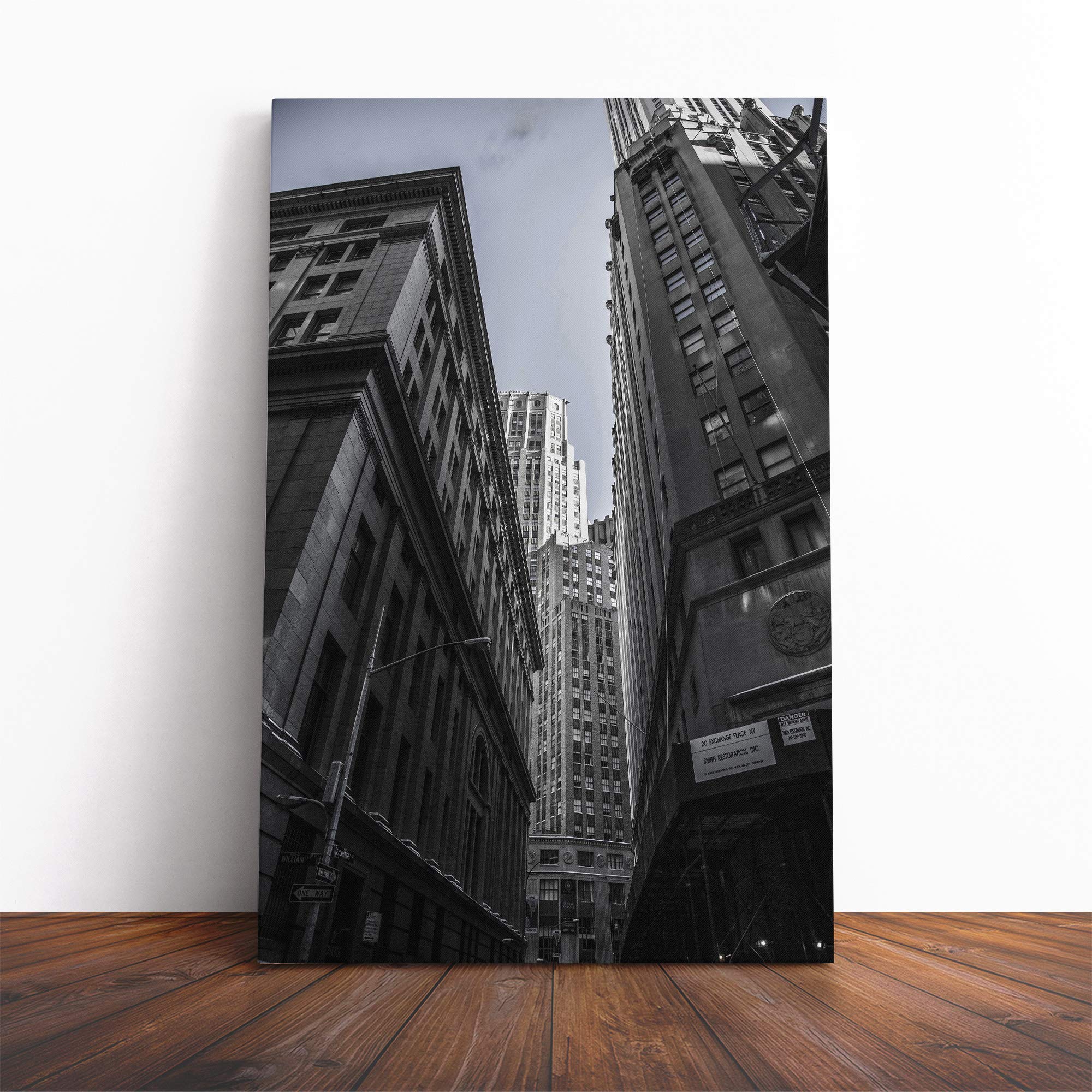 Skyscrapers New York City (2) Canvas Print | Gallery Wrapped 30mm Frame Wall Art | 30x20 inches | Ready to Hang | Modern Cityscape Picture | Living Room Bedroom Lounge Office