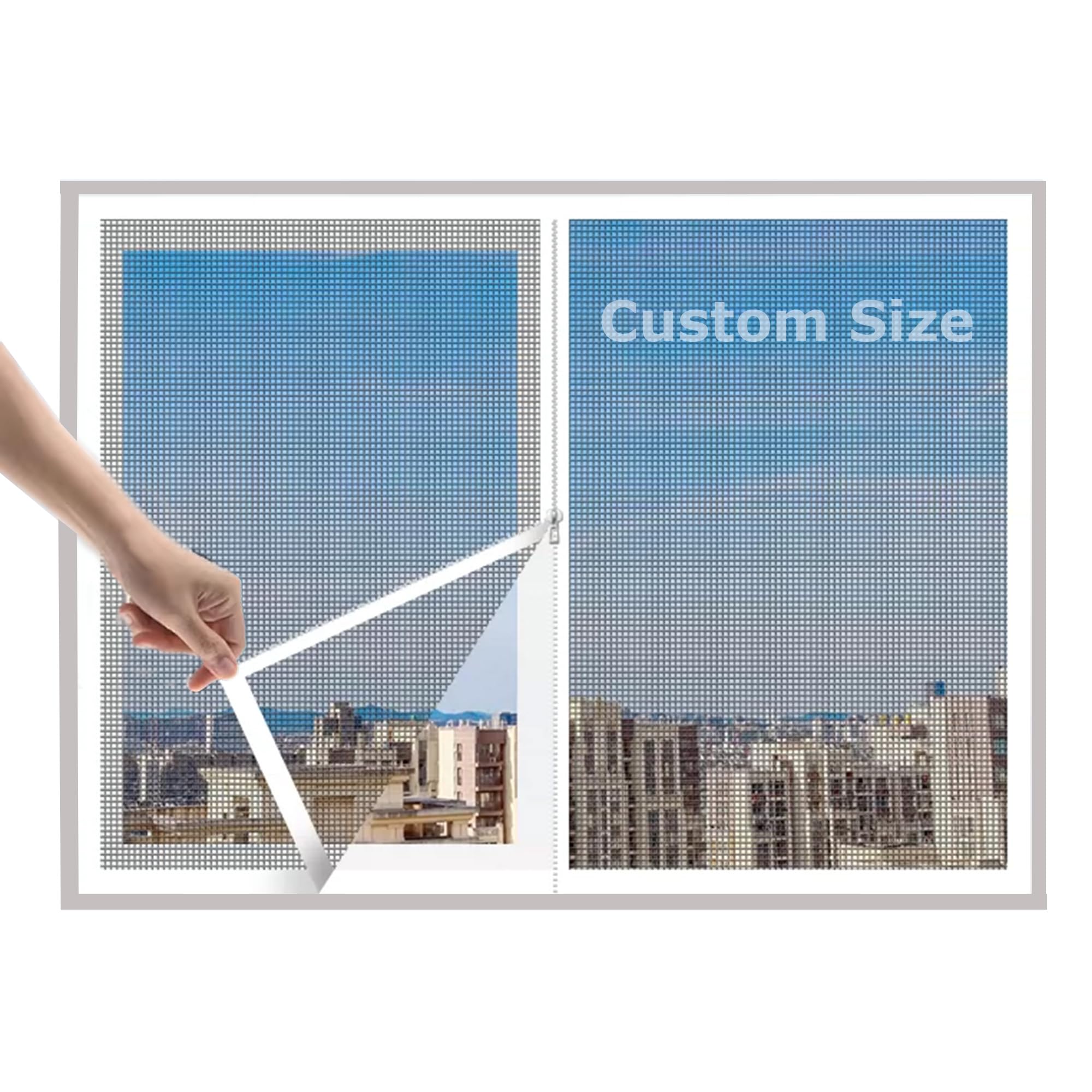 Duoleh White/Black Custom Size Fly Screen Insect Mesh, Self-Adhesive Window Screen Mesh, Semi-Transparent Anti-Mosquito Netting, Cat Safety Net For Bedroom, Balcony, Kitchen