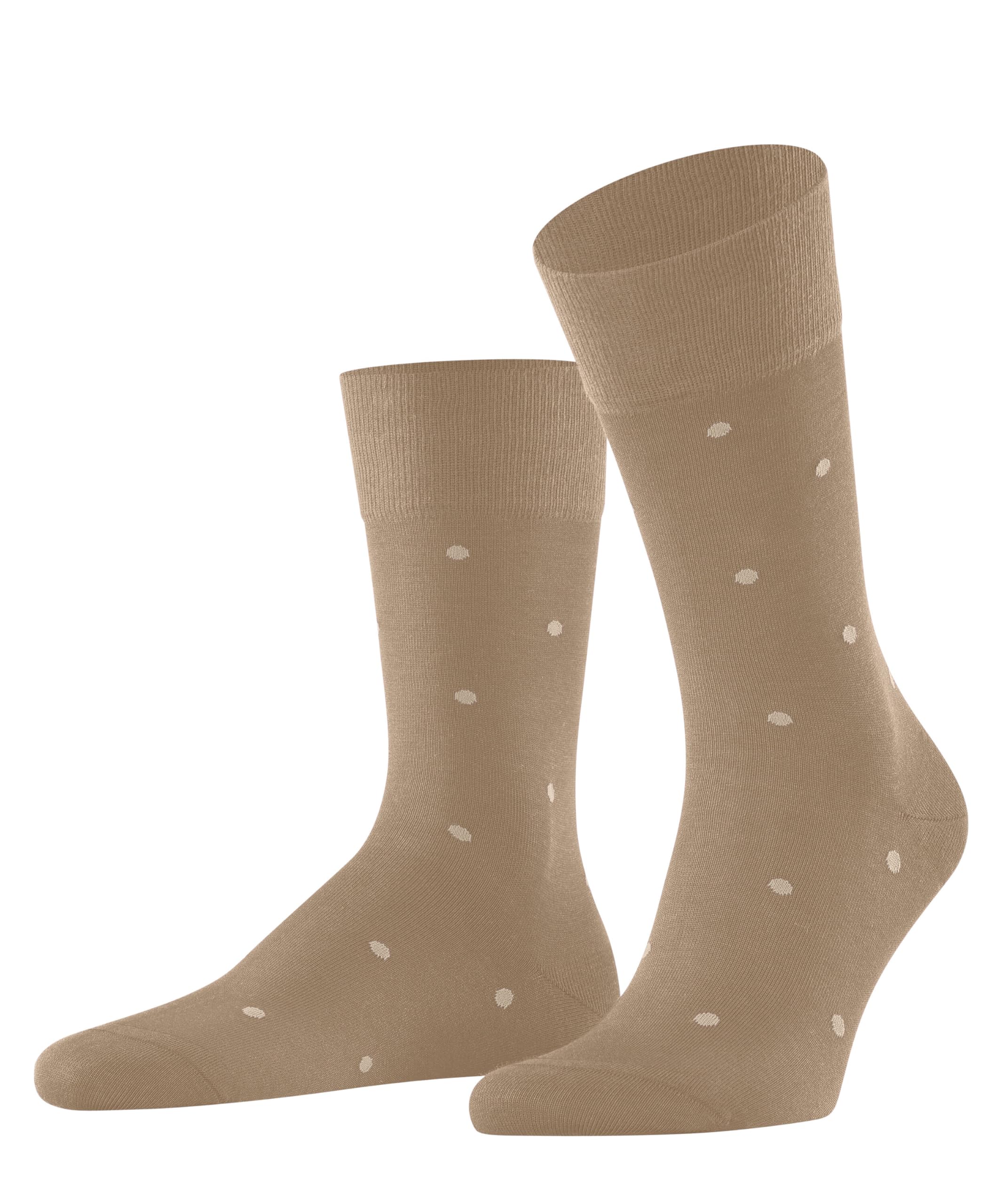 FALKE Men's Dot M So Cotton Patterned Socks 1 Pair, Brown Camel 5038, 11.5-14