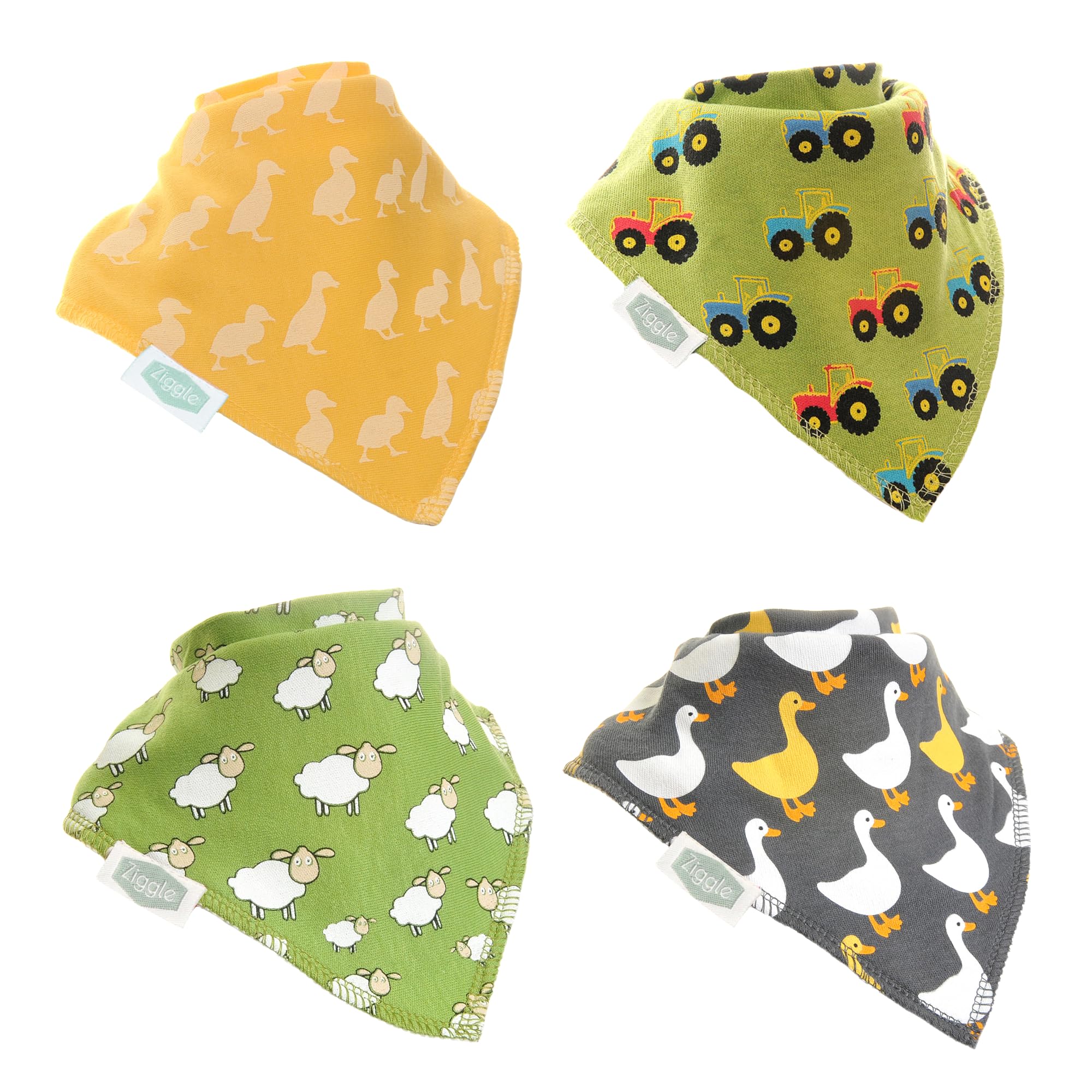 Ziggle - Bandana Dribble Bibs - Cotton Front Baby Bibs Newborn to 24 Months - Newborn Baby Gifts - Baby Bibs For Comfortable Kids - My First Easter