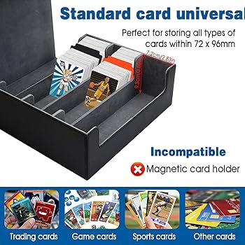 Boîte Rangement Cartes MTG - Cuir PU Magnétique - 1800+ Cartes Avec 8 Séparateurs