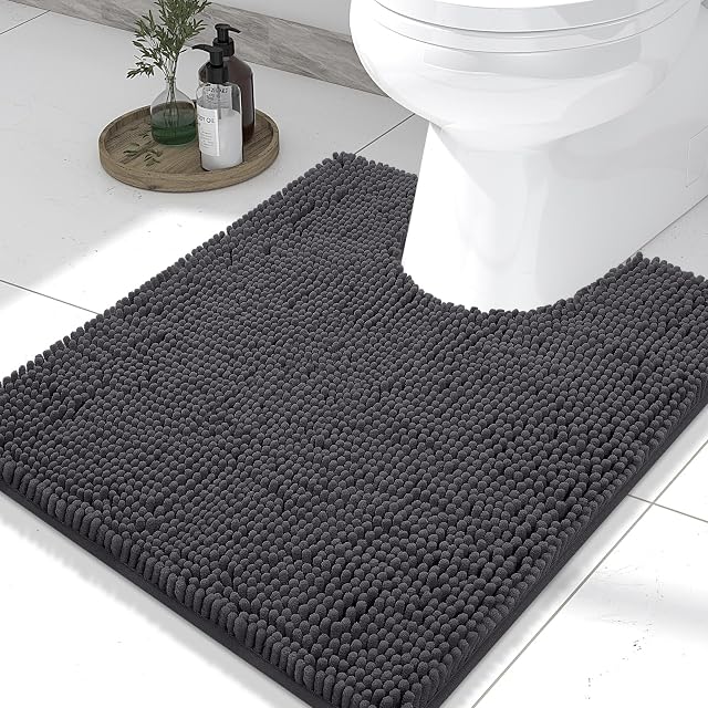 Smiry Smiry Toilet Rugs U-Shaped 24x20, Extra Soft Absorbent Contoured Bath Mat