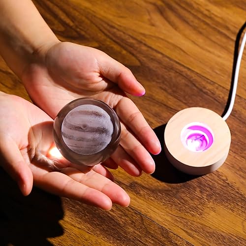 Miniatura 2 de 3D Júpiter Planet Gifts Bola de cristales del sistema solar de 2.362 in Figura de animales de cristal Regalo de cumpleaños para mejores amigos o