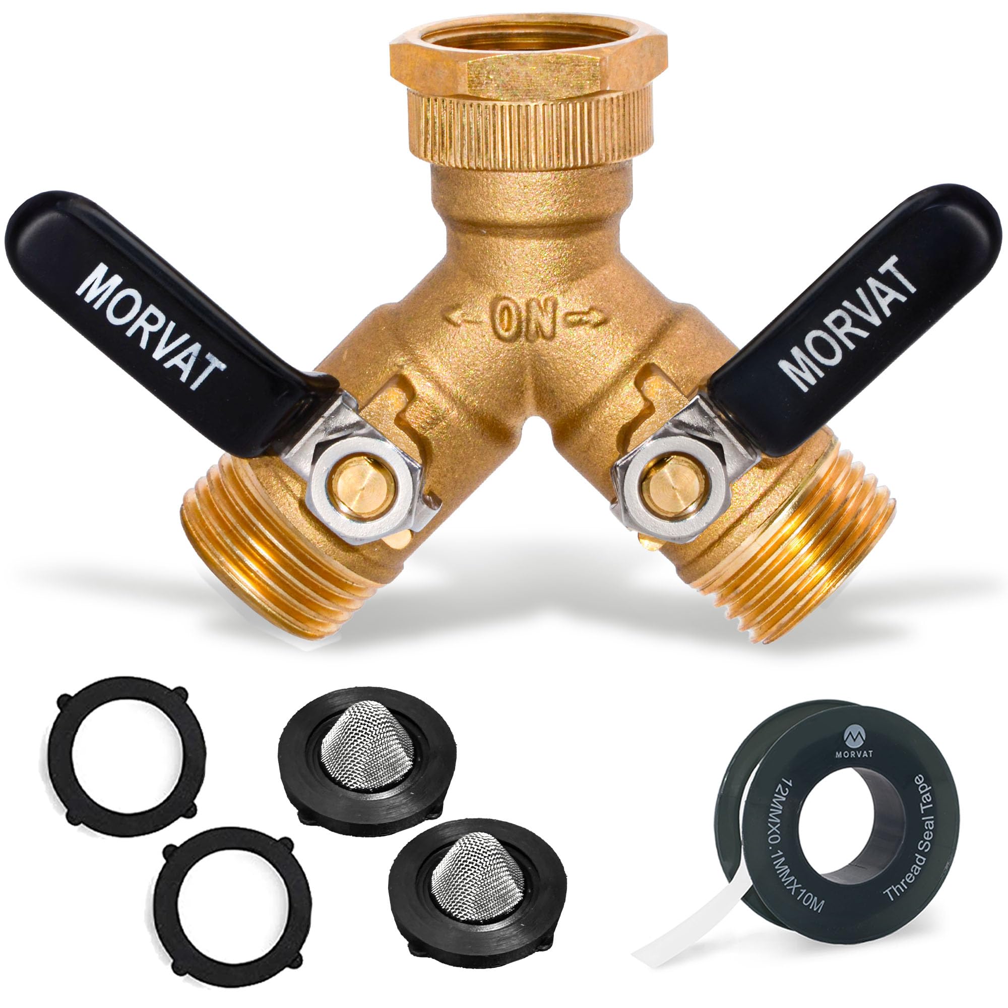 Morvat Brass 2-Way Y Hose Splitter