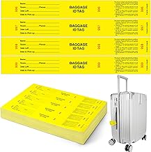 1000 Hotel Luggage ID Tags with Transfer Tape on Back Paper Baggage Claim Check Tags Numbering from 000 to 999 Baggage Identification for Hotel Suitcase Motel Bag(Yellow)