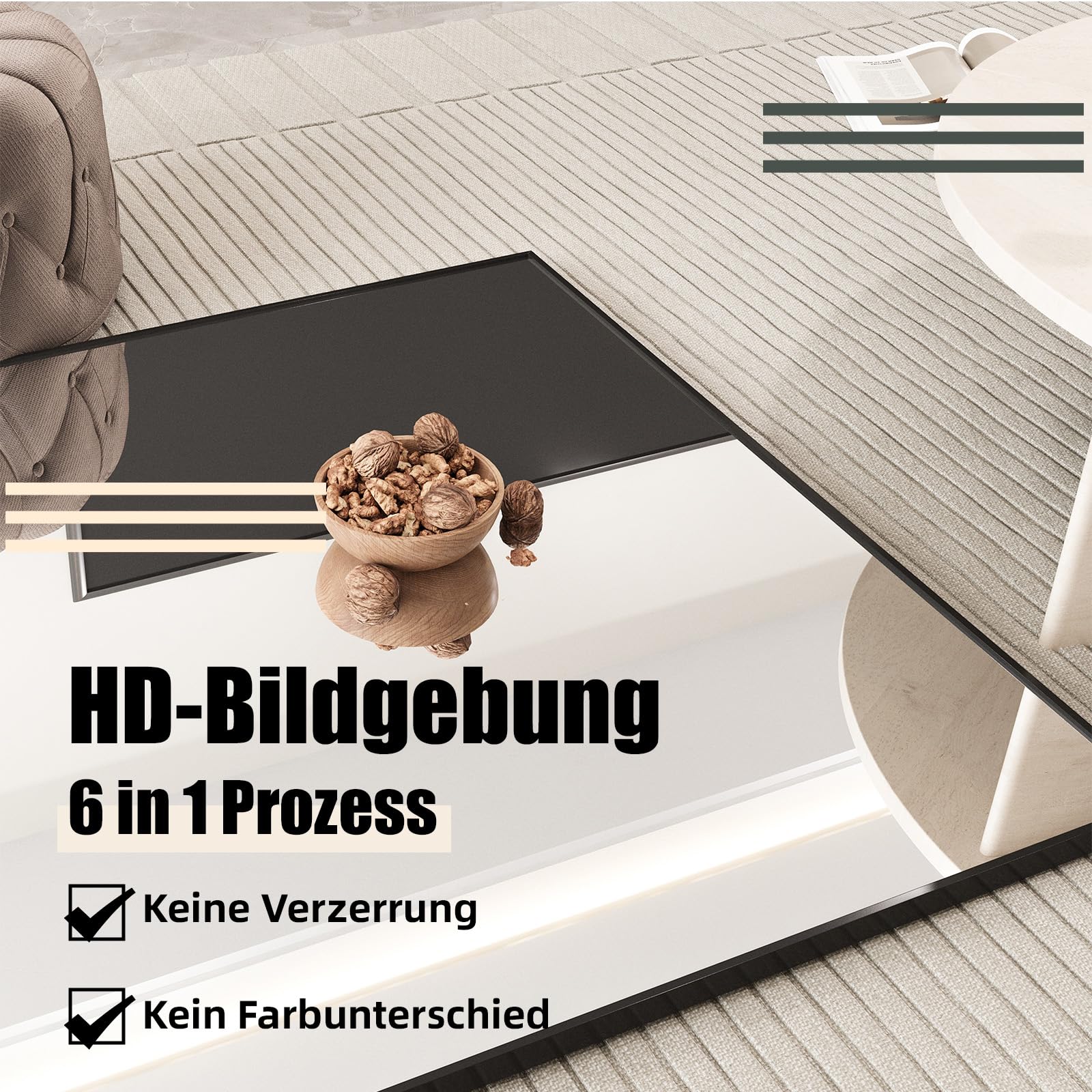 Ganzkörperspiegel Standspiegel 200x100cm mit Schwarz MetallrahmenBodenspiegel HD Spiegel Groß Wandspiegel mit Haken für Wohn-, Schlaf- und Ankleidezimmer